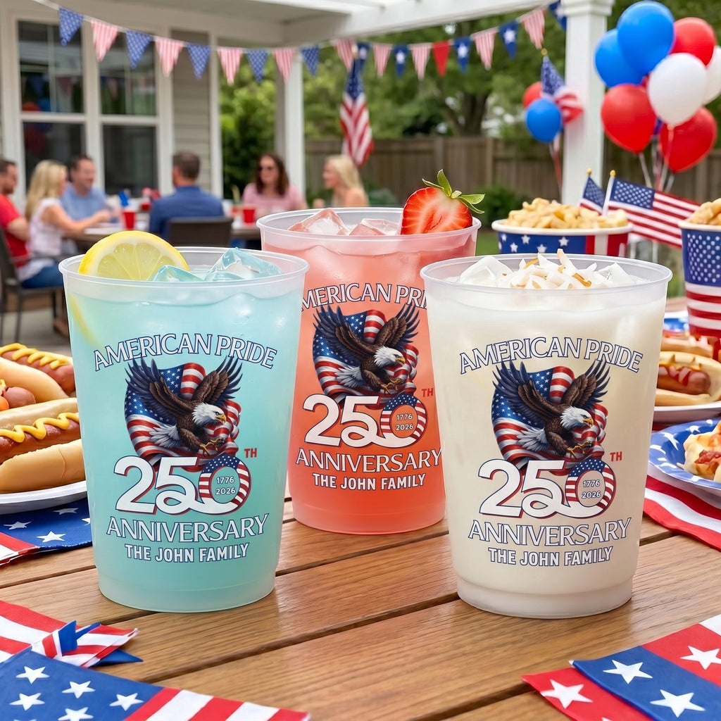 Personalized Frosted Cups for 250th Anniversary Celebration Gift