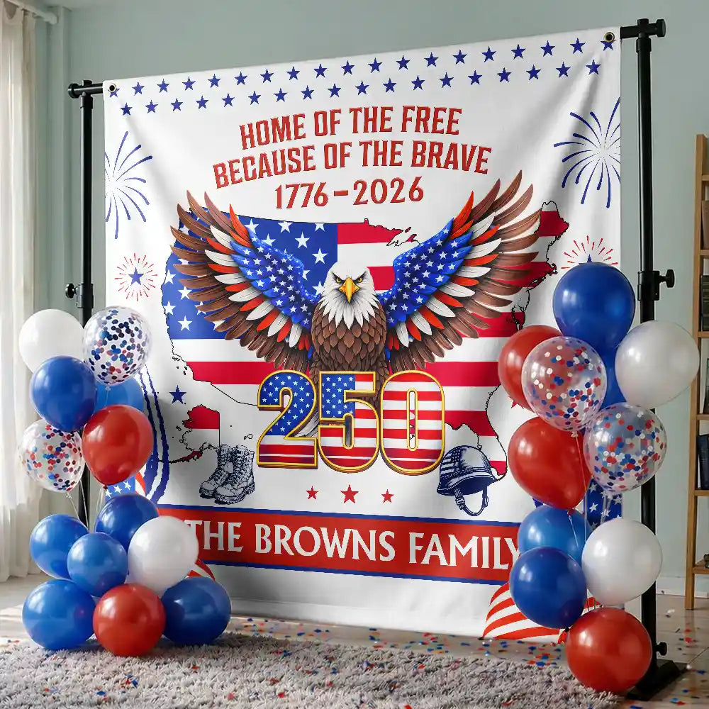 Personalized America The Beautiful Backdrop Custom Family Patriotic Celebration