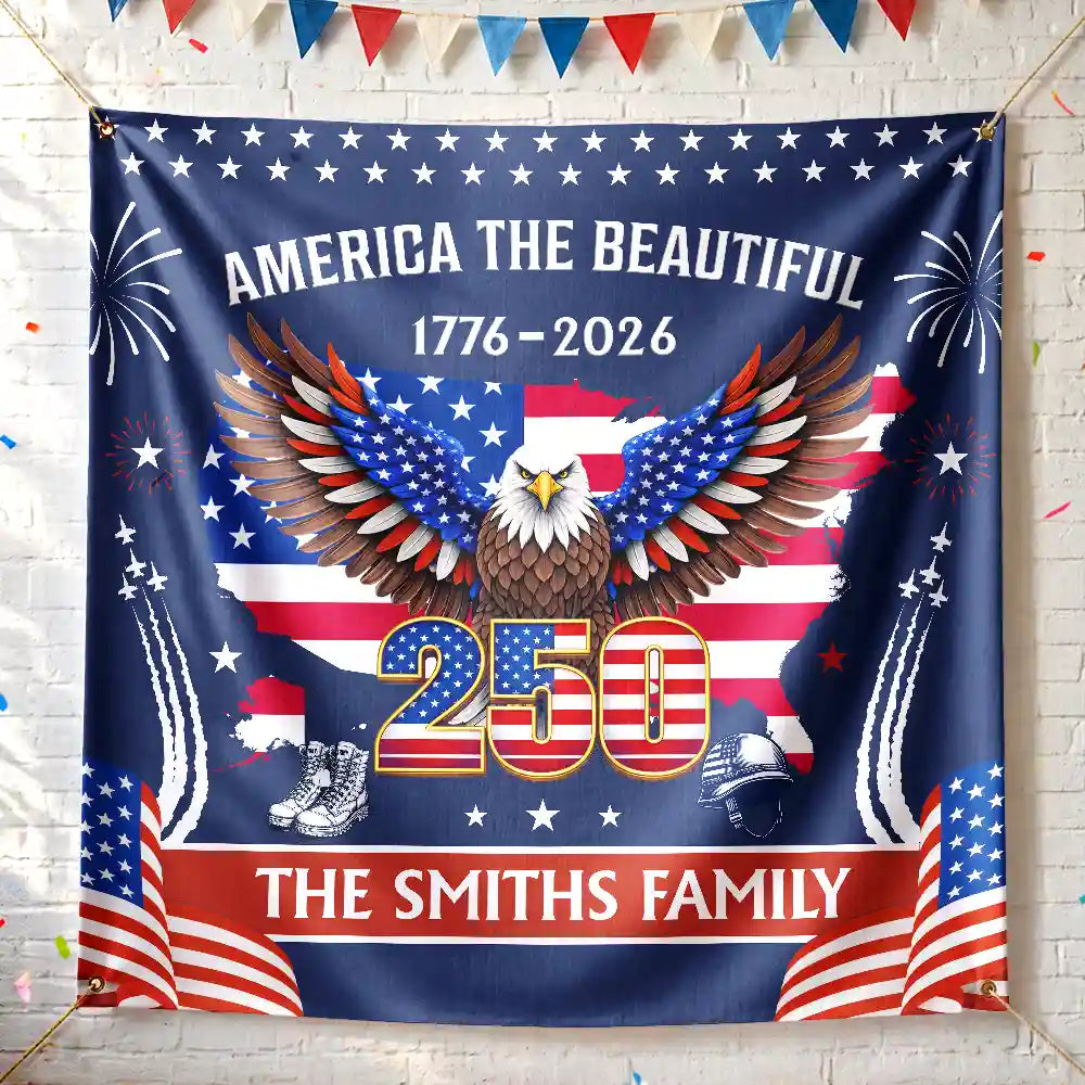 Personalized America The Beautiful Backdrop Custom Family Patriotic Celebration