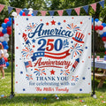 Personalized America 250th Anniversary Backdrop Banner for Family Celebration