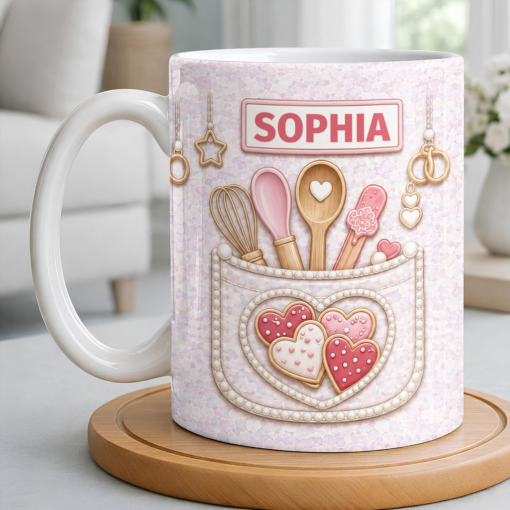 Personalized Baking Mug Custom Name Gift for Bakers Edge-to-edge Mug GradoCreations