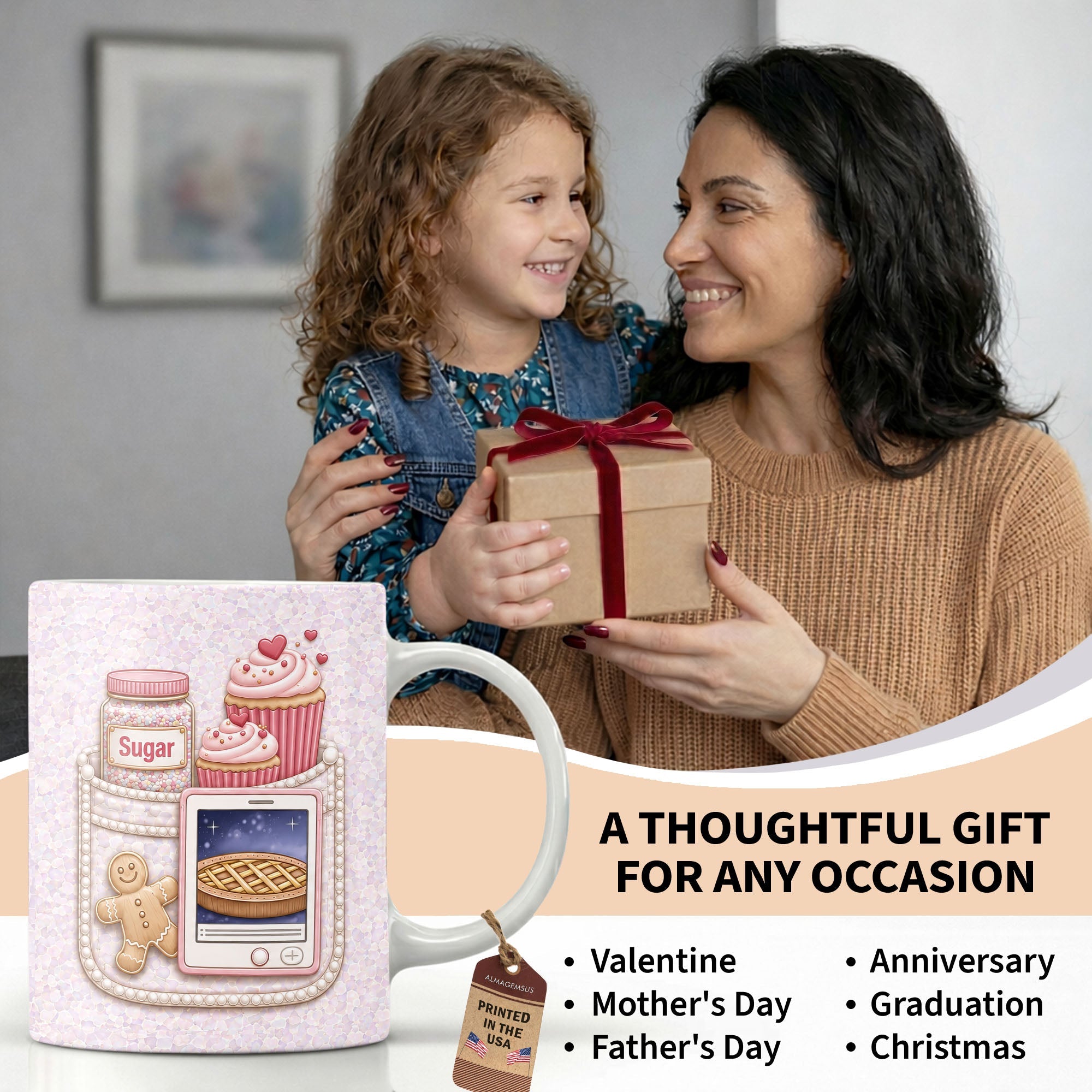 Personalized Baking Mug Custom Name Gift for Bakers Edge-to-edge Mug GradoCreations