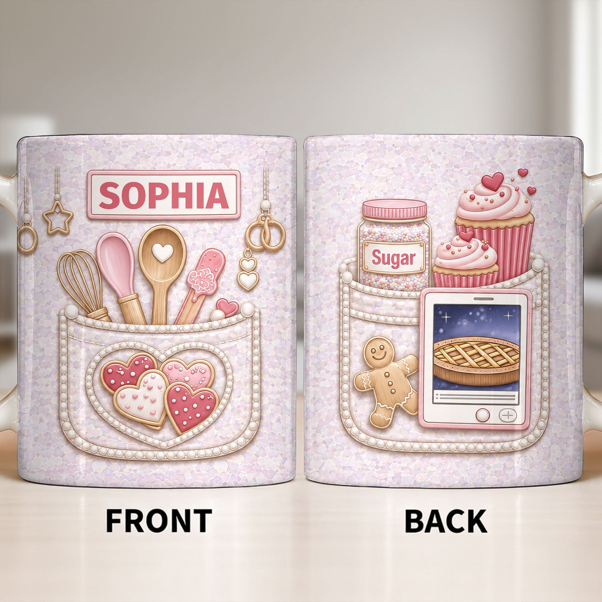 Personalized Baking Mug Custom Name Gift for Bakers Edge-to-edge Mug GradoCreations