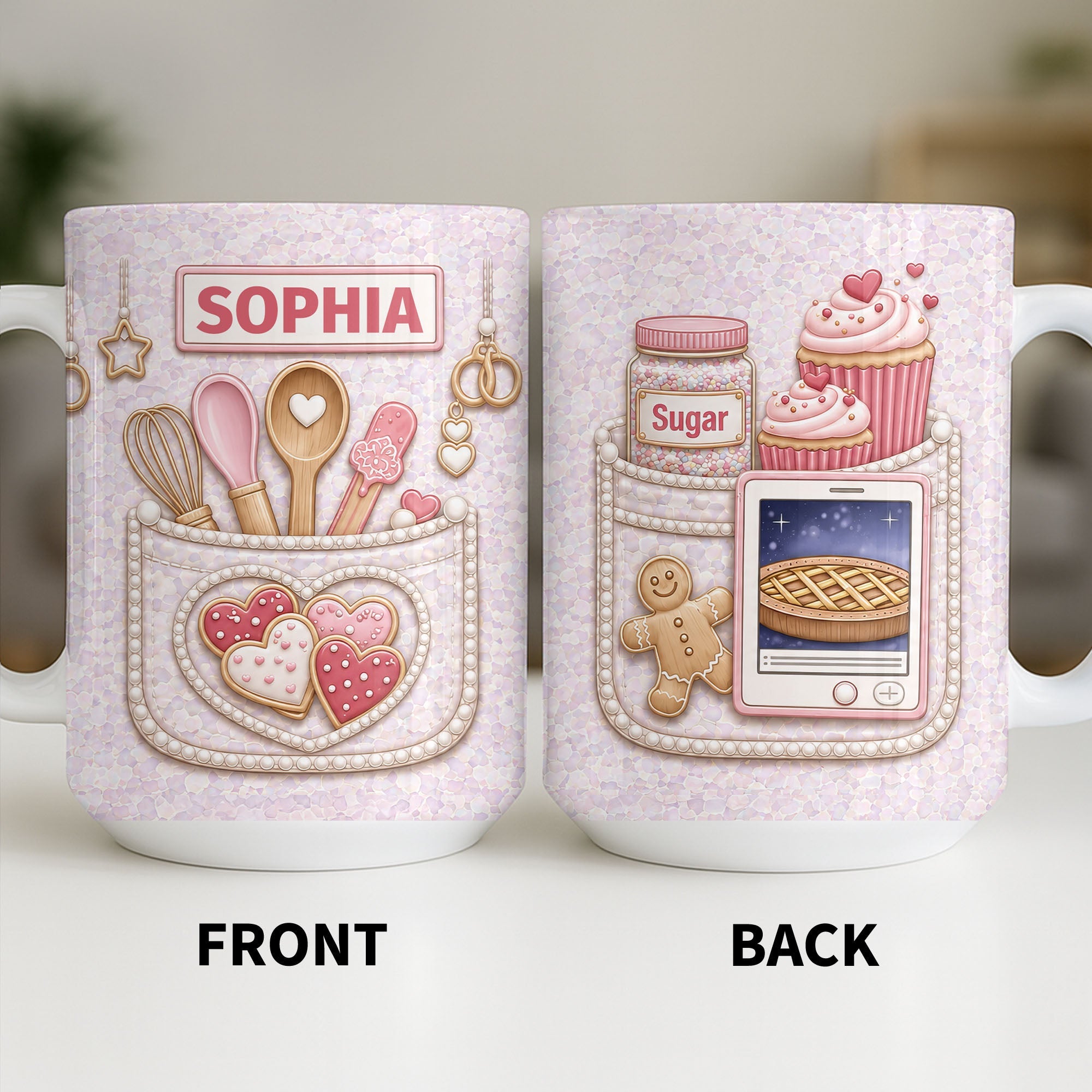 Personalized Baking Mug Custom Name Gift for Bakers Edge-to-edge Mug GradoCreations