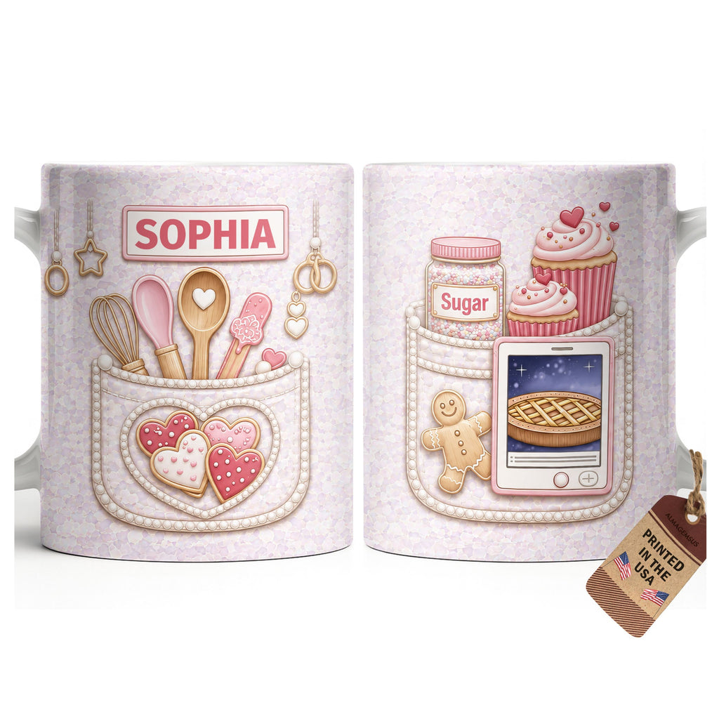 Personalized Baking Mug Custom Name Gift for Bakers Edge-to-edge Mug GradoCreations