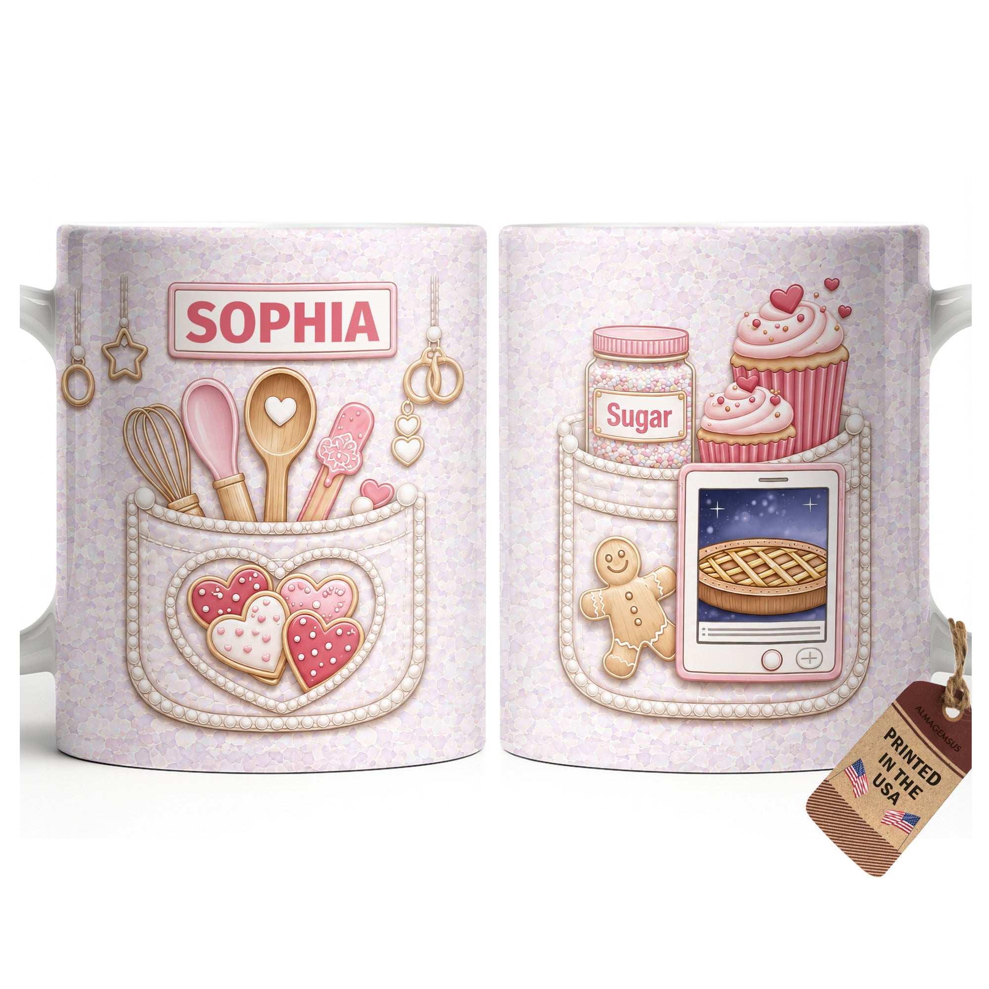 Personalized Baking Mug Custom Name Gift for Bakers Edge-to-edge Mug GradoCreations