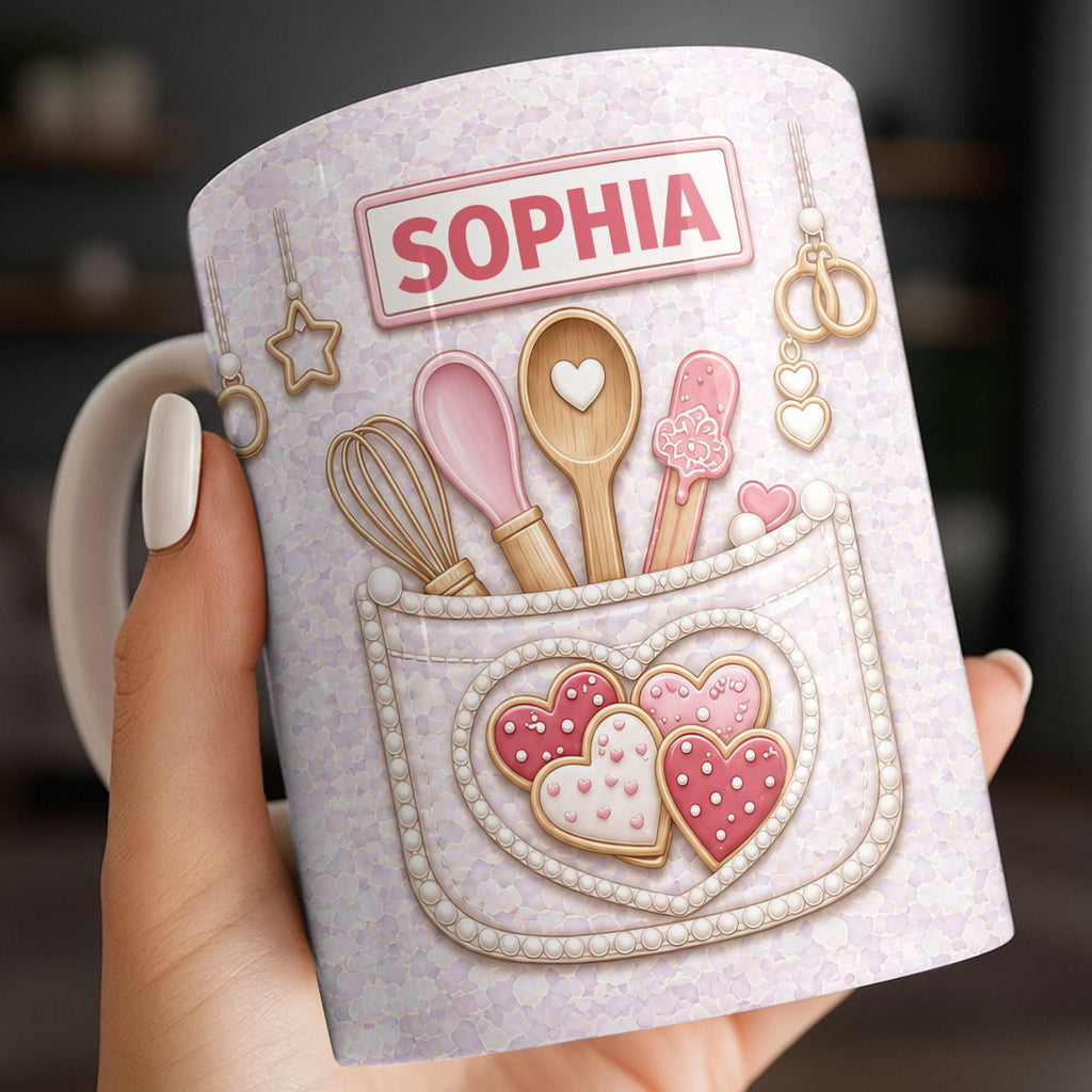 Personalized Baking Mug Custom Name Gift for Bakers Edge-to-edge Mug GradoCreations
