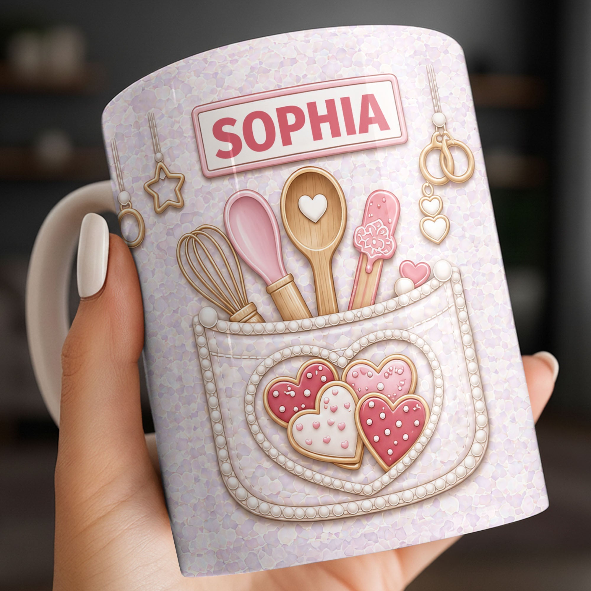 Personalized Baking Mug Custom Name Gift for Bakers Edge-to-edge Mug GradoCreations
