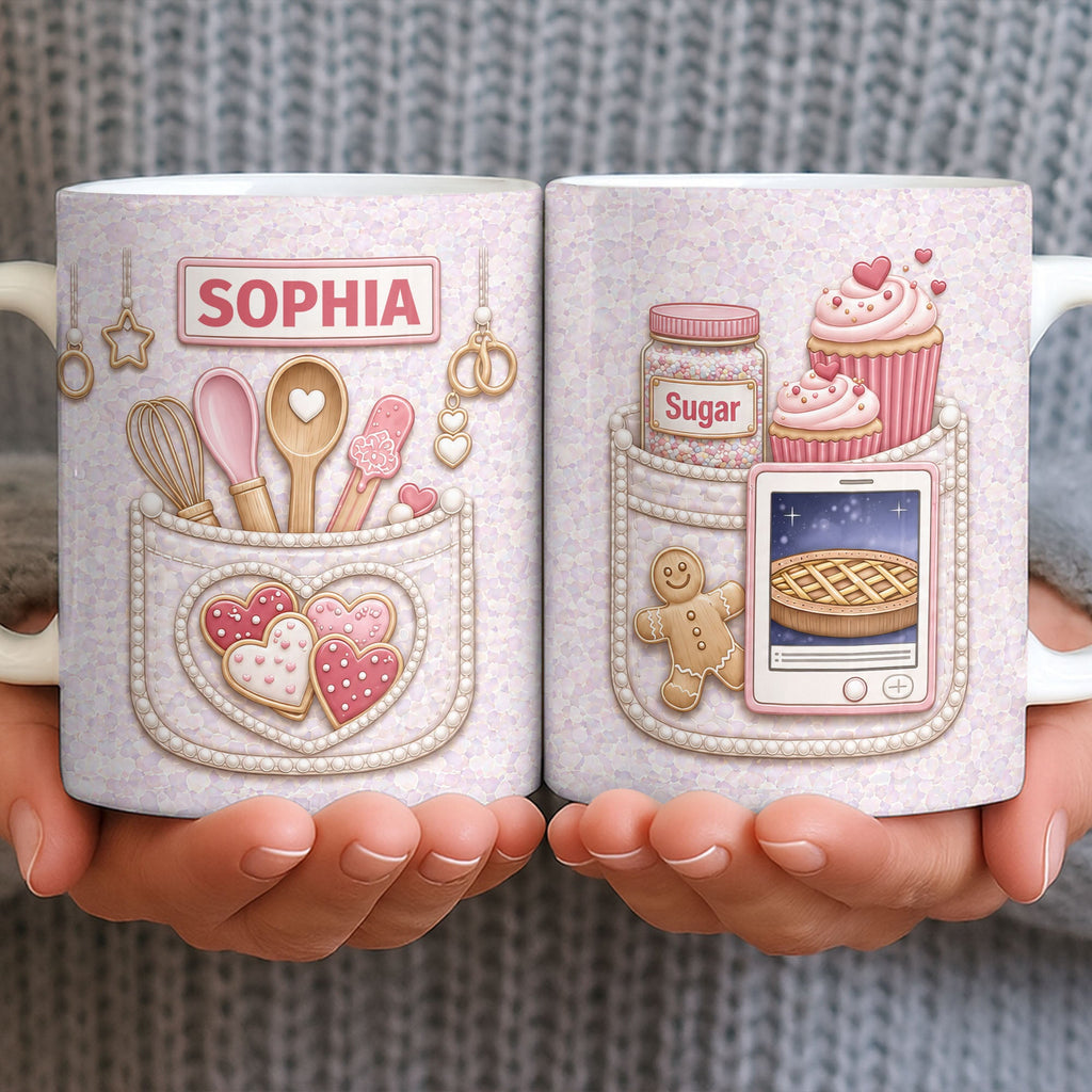 Personalized Baking Mug Custom Name Gift for Bakers Edge-to-edge Mug GradoCreations
