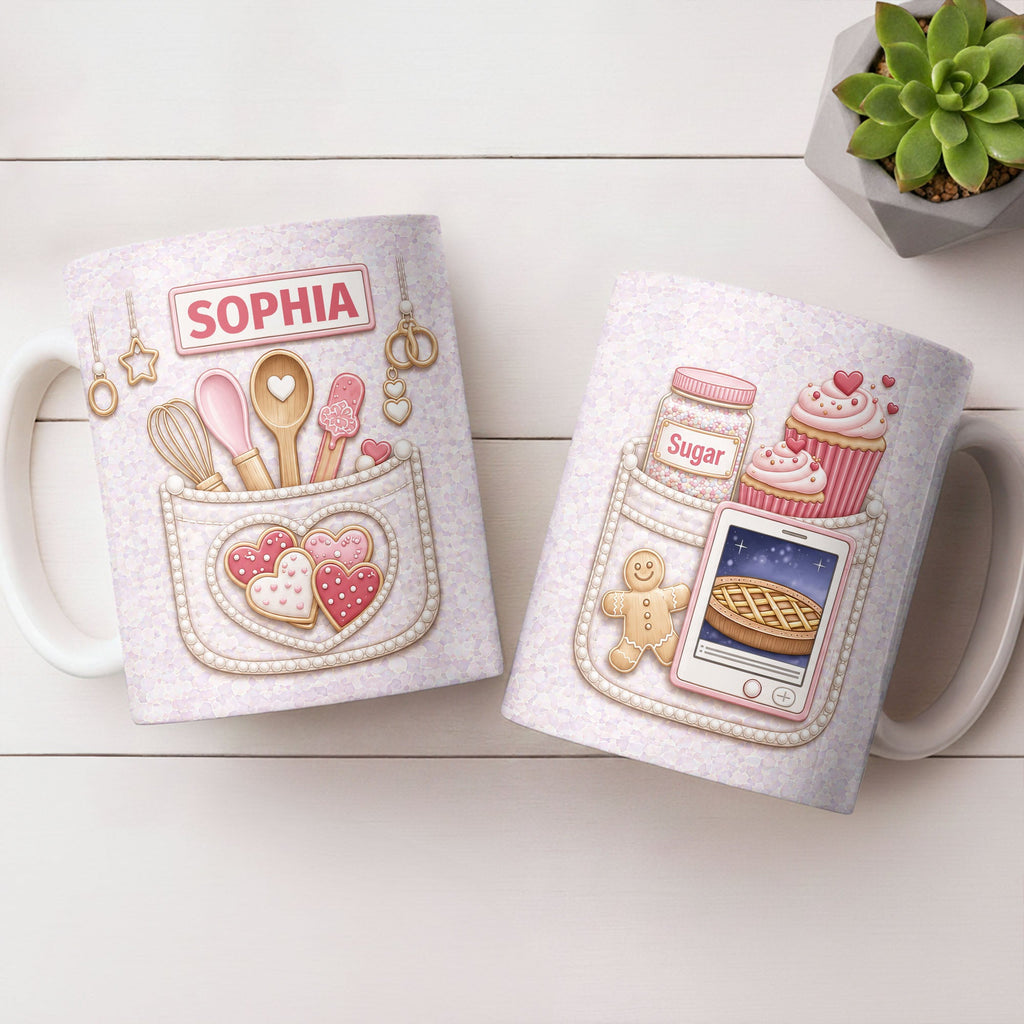 Personalized Baking Mug Custom Name Gift for Bakers Edge-to-edge Mug GradoCreations