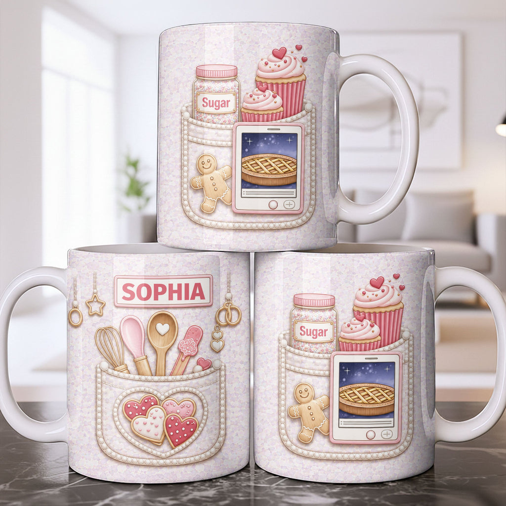Personalized Baking Mug Custom Name Gift for Bakers Edge-to-edge Mug GradoCreations