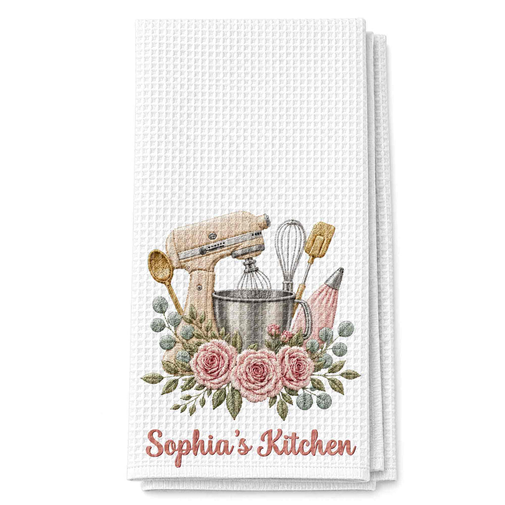 Personalized Kitchen Towel Custom Name Baking Gift for Mom Kitchen Towel GradoCreations