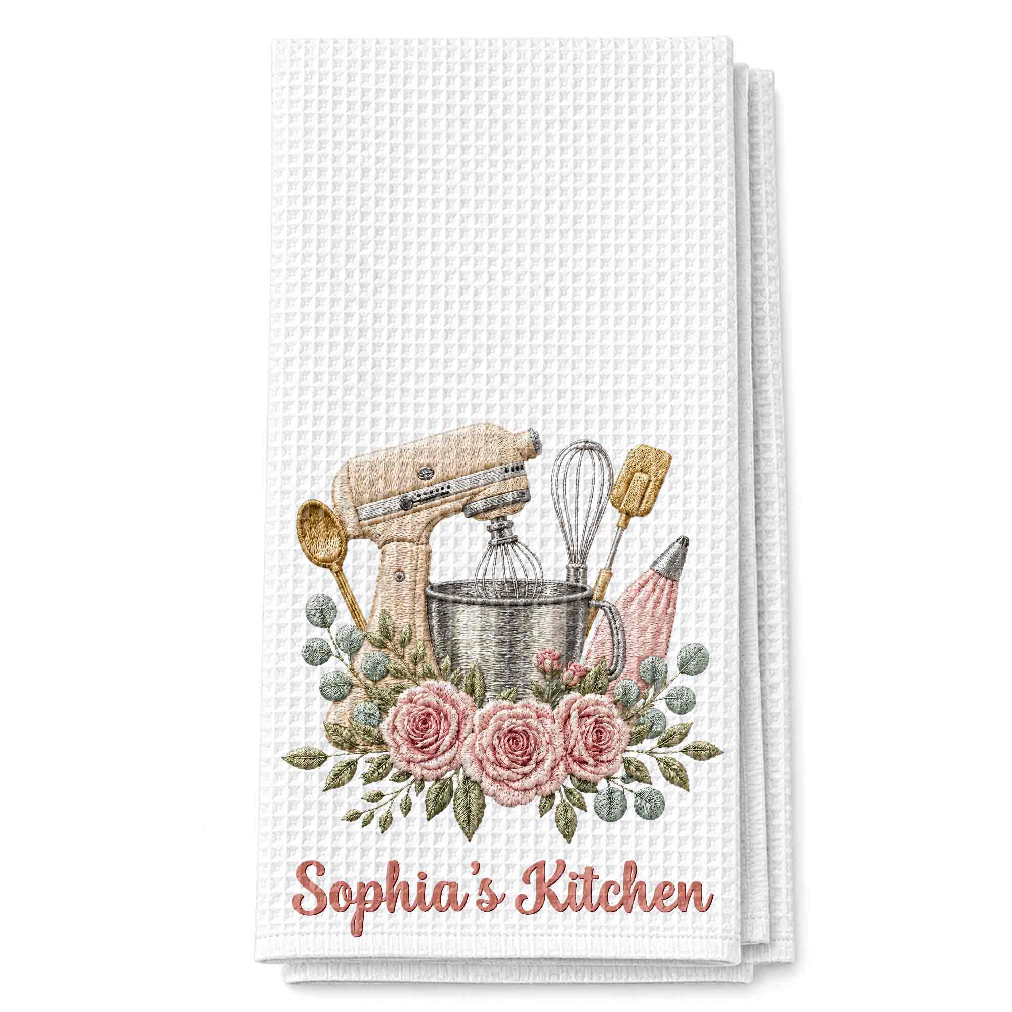 Personalized Kitchen Towel Custom Name Baking Gift for Mom Kitchen Towel GradoCreations