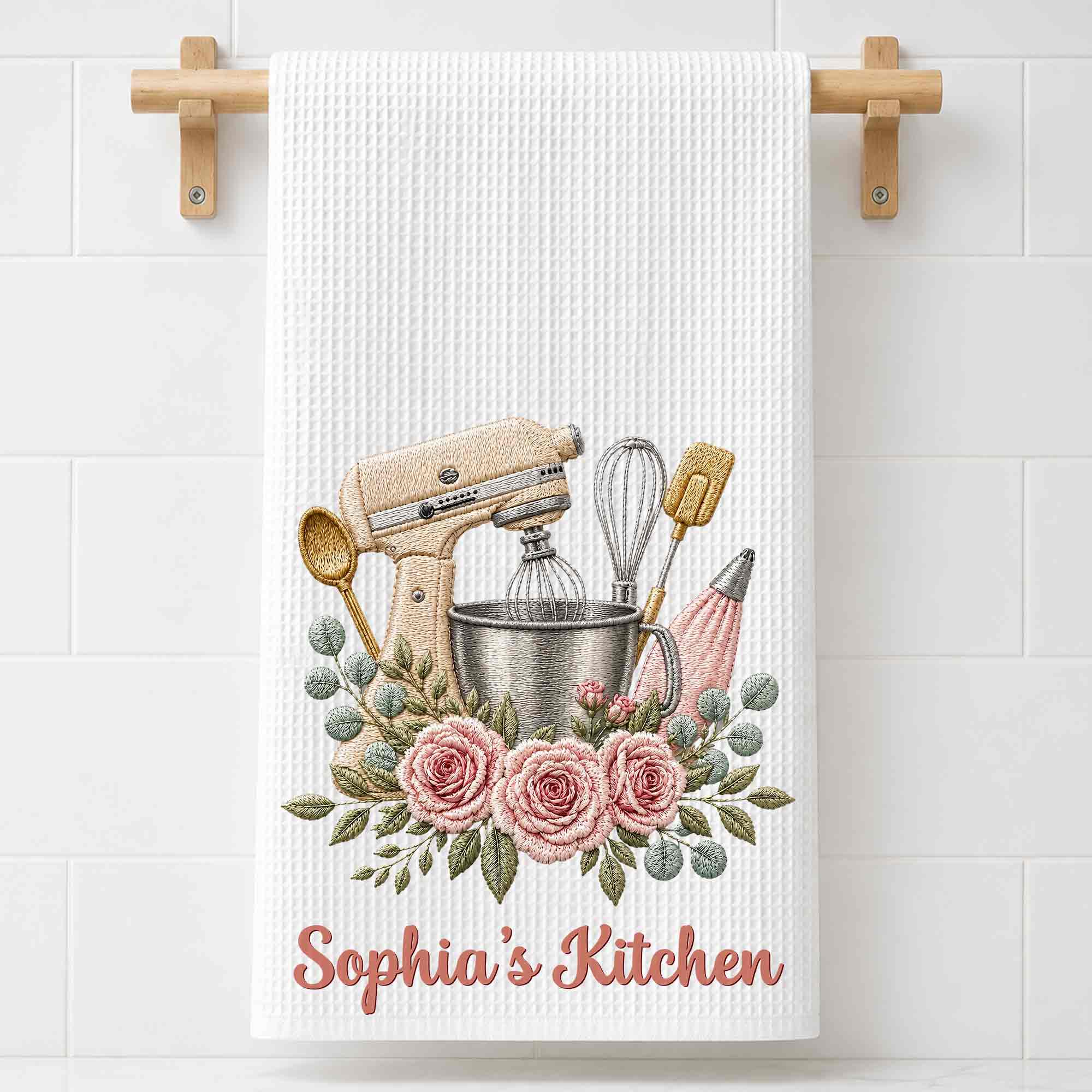Personalized Kitchen Towel Custom Name Baking Gift for Mom Kitchen Towel GradoCreations