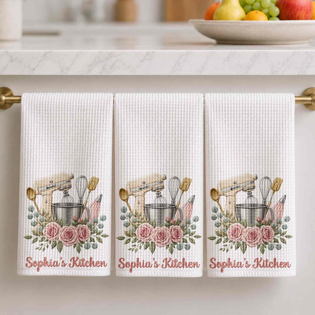 Personalized Kitchen Towel Custom Name Baking Gift for Mom Kitchen Towel GradoCreations