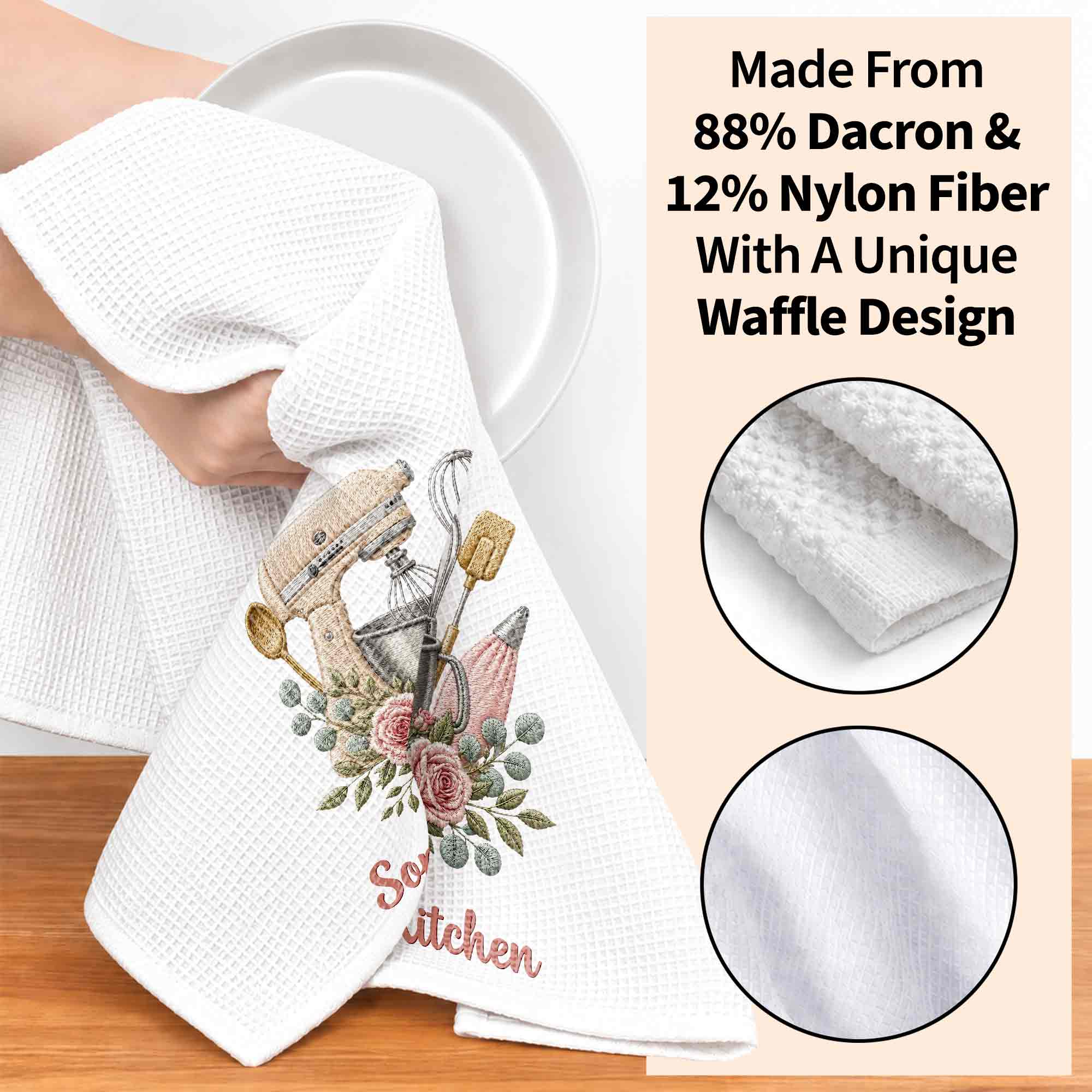 Personalized Kitchen Towel Custom Name Baking Gift for Mom Kitchen Towel GradoCreations