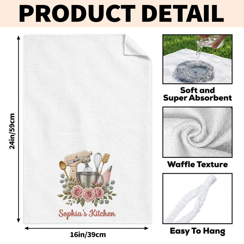 Personalized Kitchen Towel Custom Name Baking Gift for Mom Kitchen Towel GradoCreations