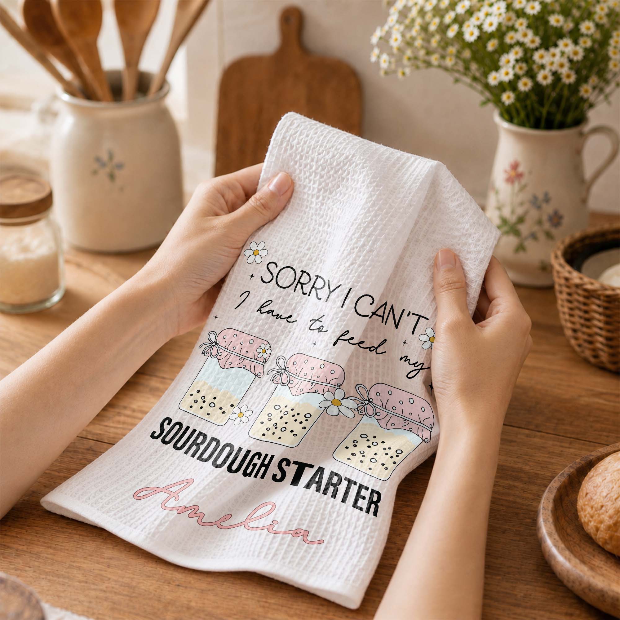 Personalized Kitchen Towel Custom Baking Gift for Mom Kitchen Towel GradoCreations