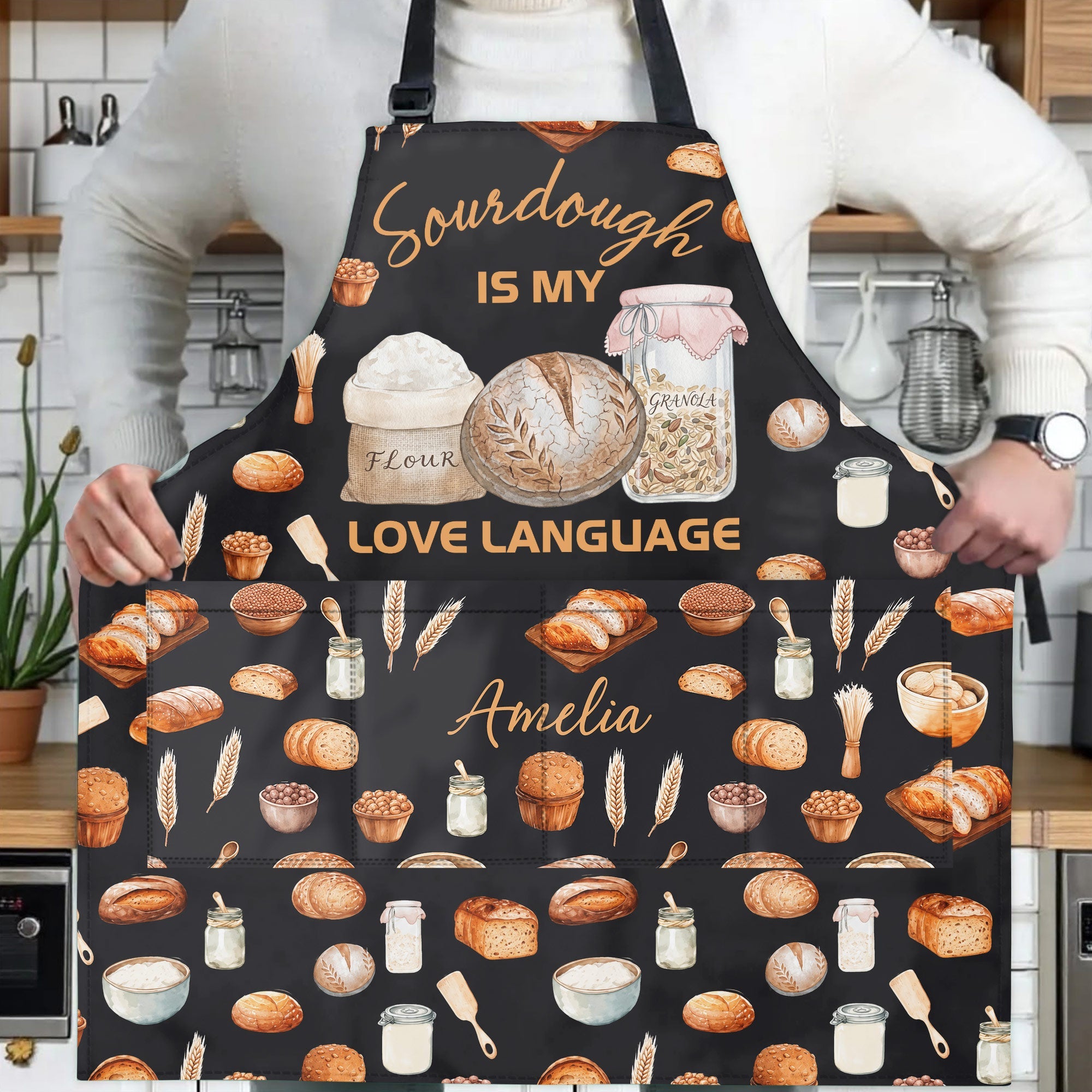Personalized Apron Sourdough Love Language Custom Gift for Her Apron GradoCreations
