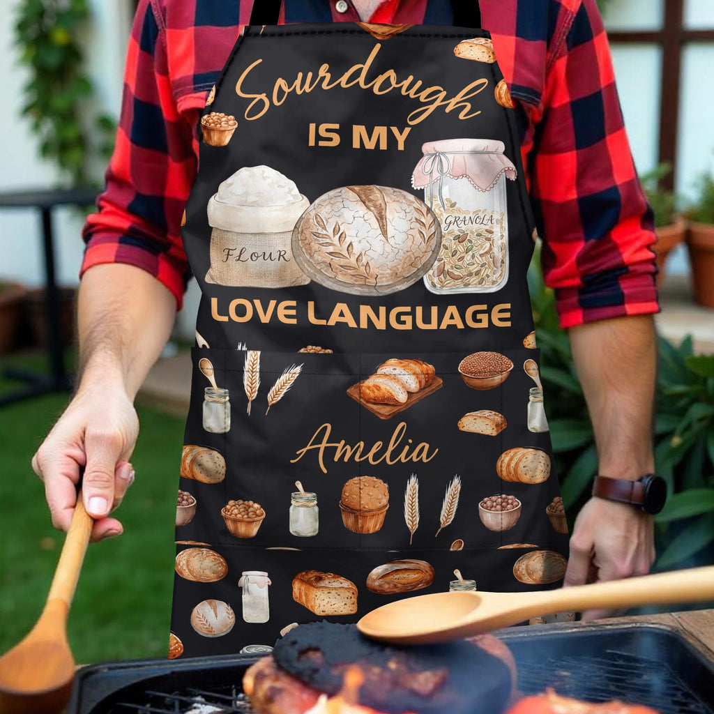 Personalized Apron Sourdough Love Language Custom Gift for Her Apron GradoCreations