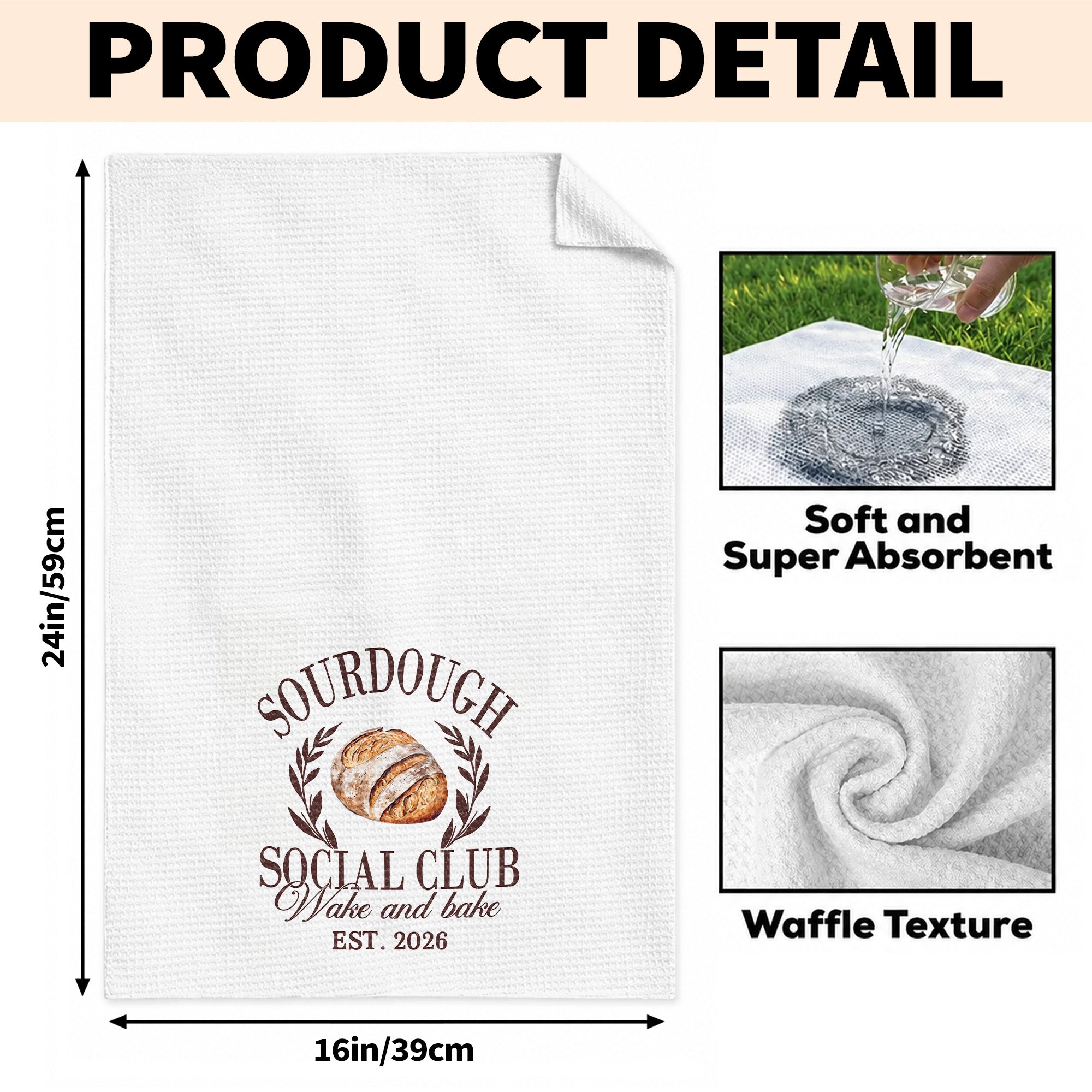 Personalized Kitchen Towel Custom Name Gift for Baking Lovers