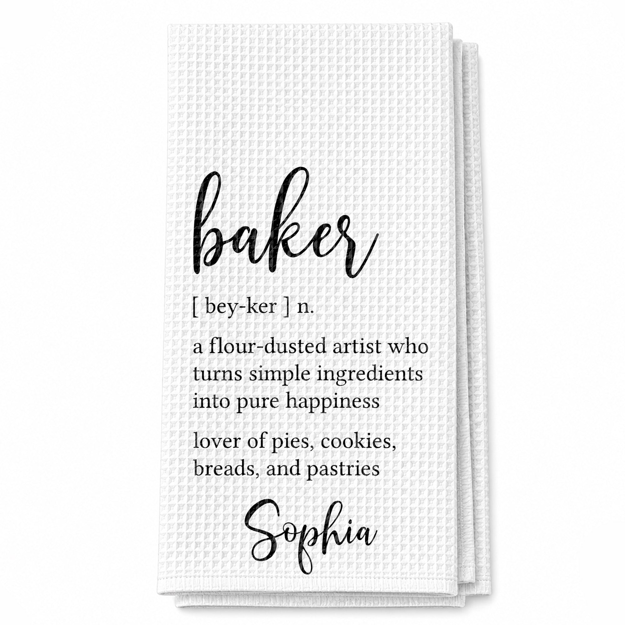 Personalized Kitchen Towel Custom Baker Definition Gift Kitchen Towel GradoCreations