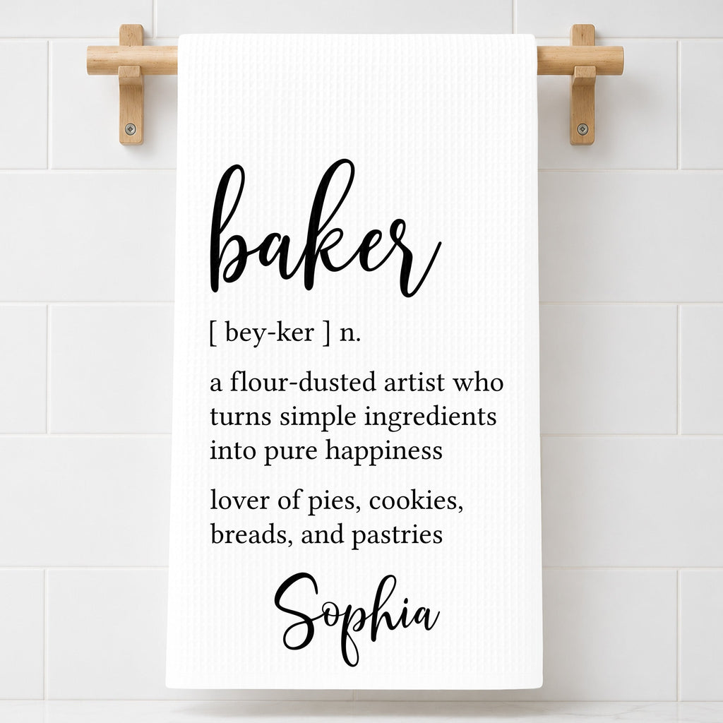 Personalized Kitchen Towel Custom Baker Definition Gift Kitchen Towel GradoCreations