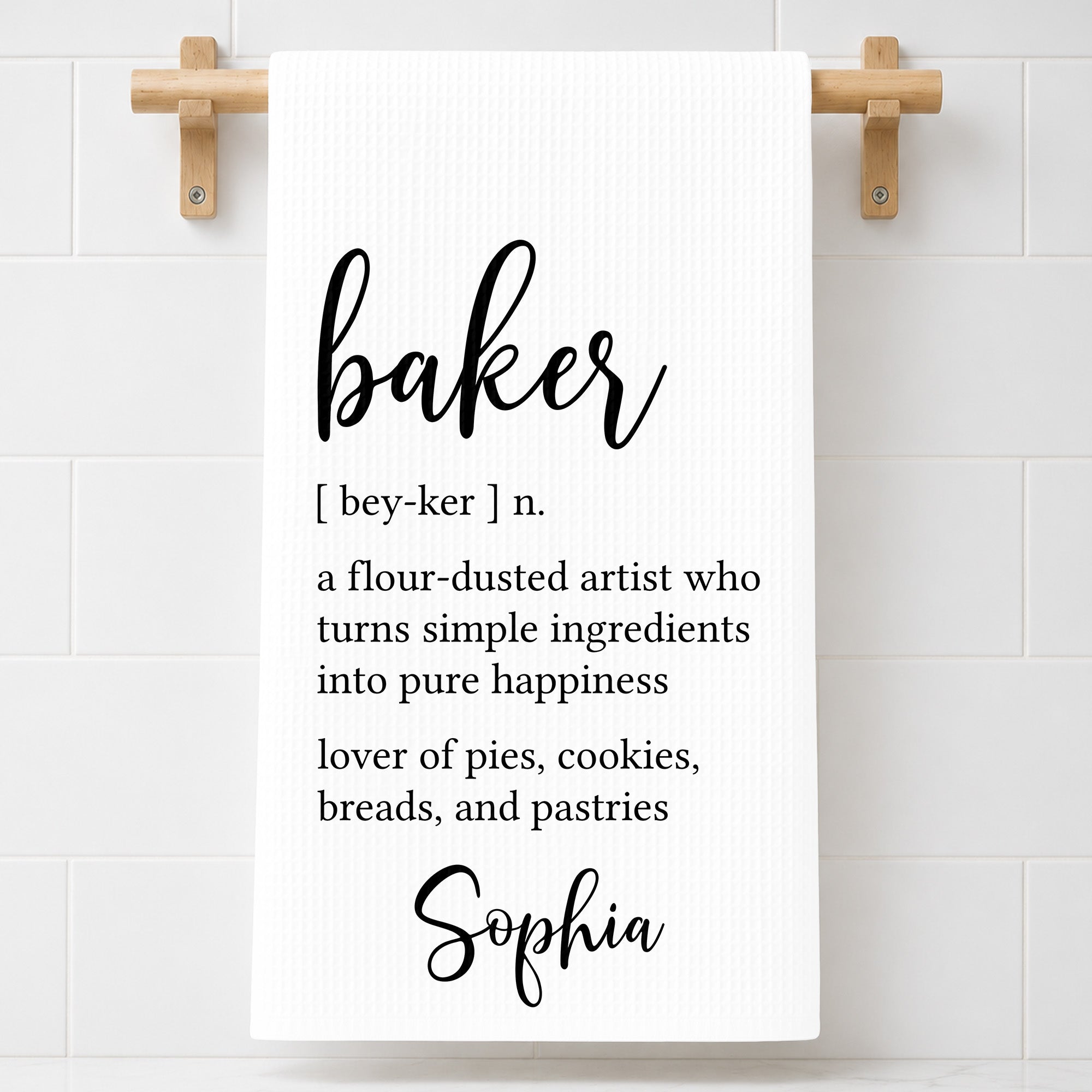 Personalized Kitchen Towel Custom Baker Definition Gift Kitchen Towel GradoCreations