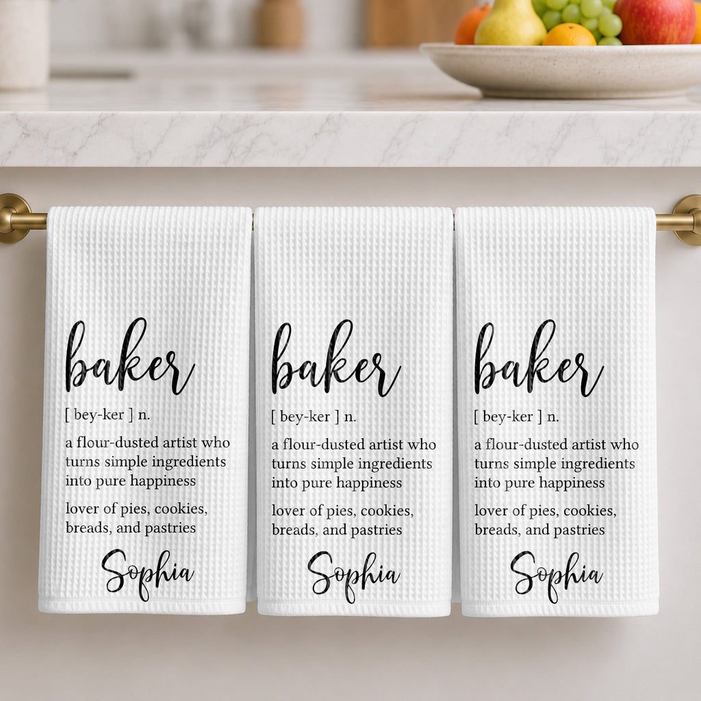 Personalized Kitchen Towel Custom Baker Definition Gift Kitchen Towel GradoCreations