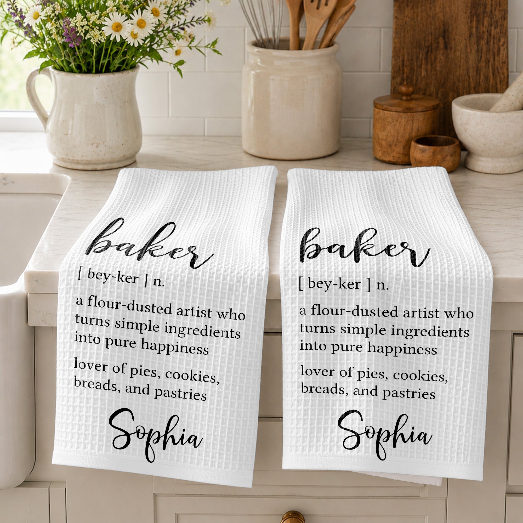Personalized Kitchen Towel Custom Baker Definition Gift Kitchen Towel GradoCreations