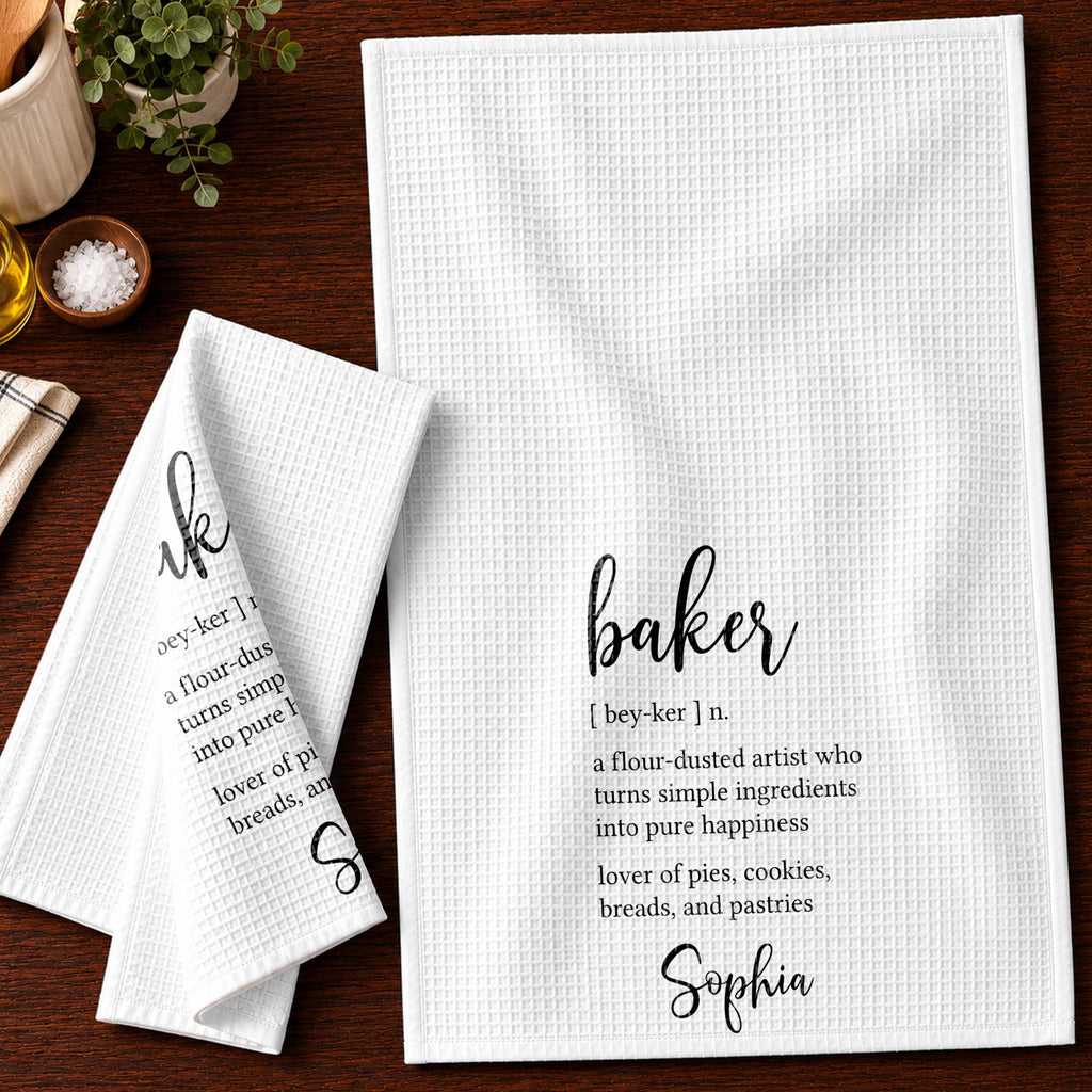 Personalized Kitchen Towel Custom Baker Definition Gift Kitchen Towel GradoCreations
