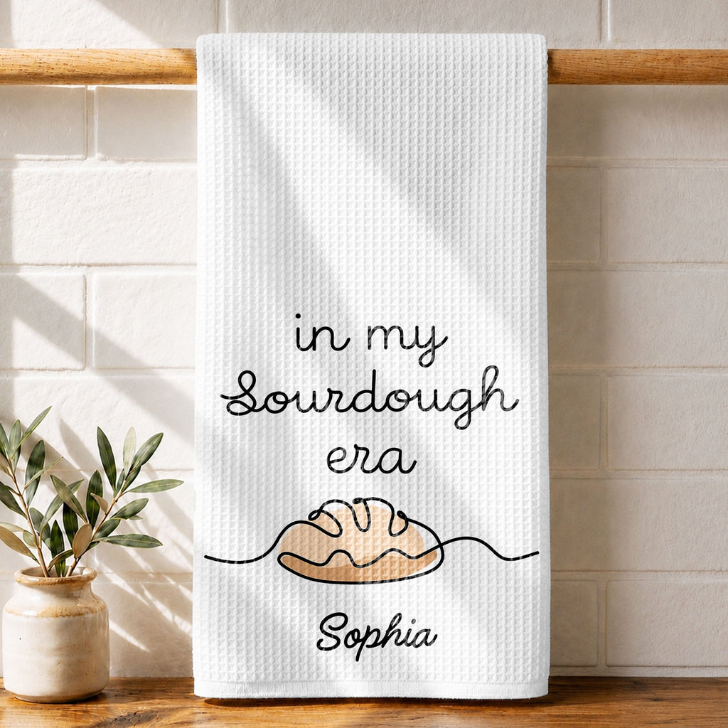 Personalized Minimalist Bread Art Kitchen Towel Gift for Bakers Kitchen Towel GradoCreations