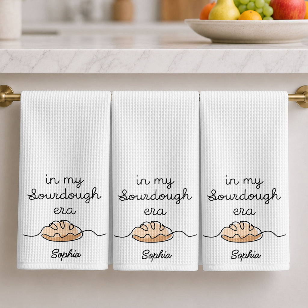 Personalized Minimalist Bread Art Kitchen Towel Gift for Bakers Kitchen Towel GradoCreations