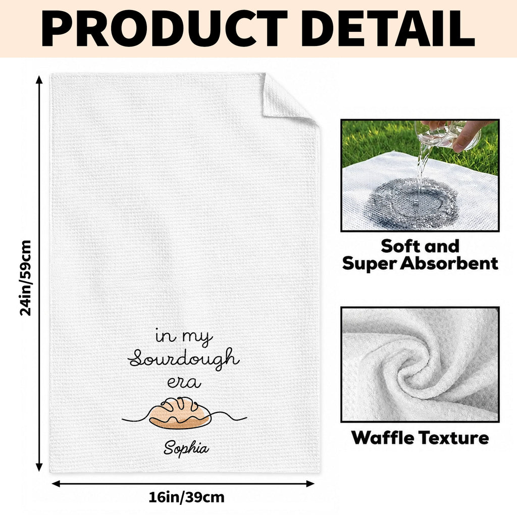 Personalized Minimalist Bread Art Kitchen Towel Gift for Bakers Kitchen Towel GradoCreations