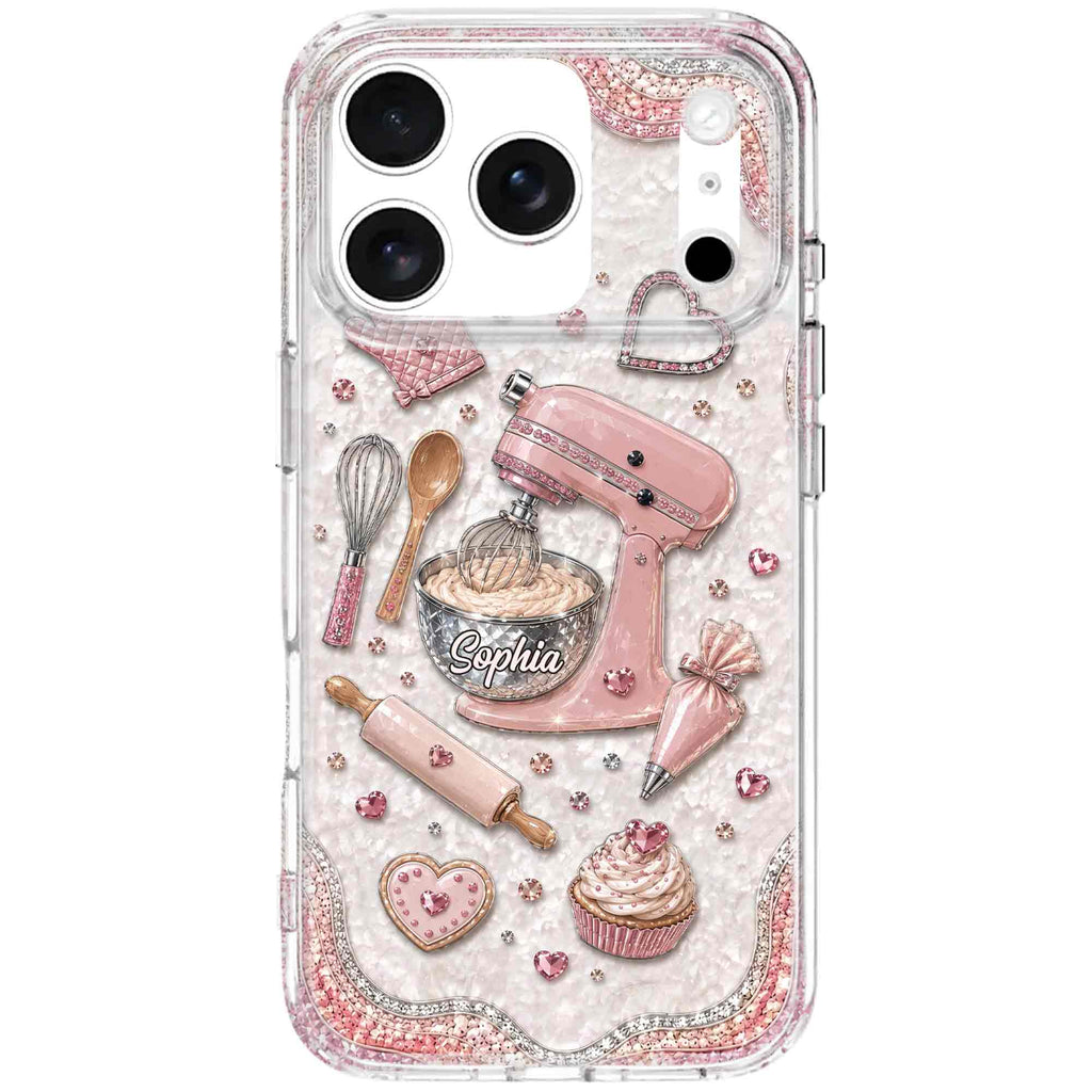 Personalized Clear Phone Case for Baking Lovers Custom Name Gift Clear Phone Case GradoCreations