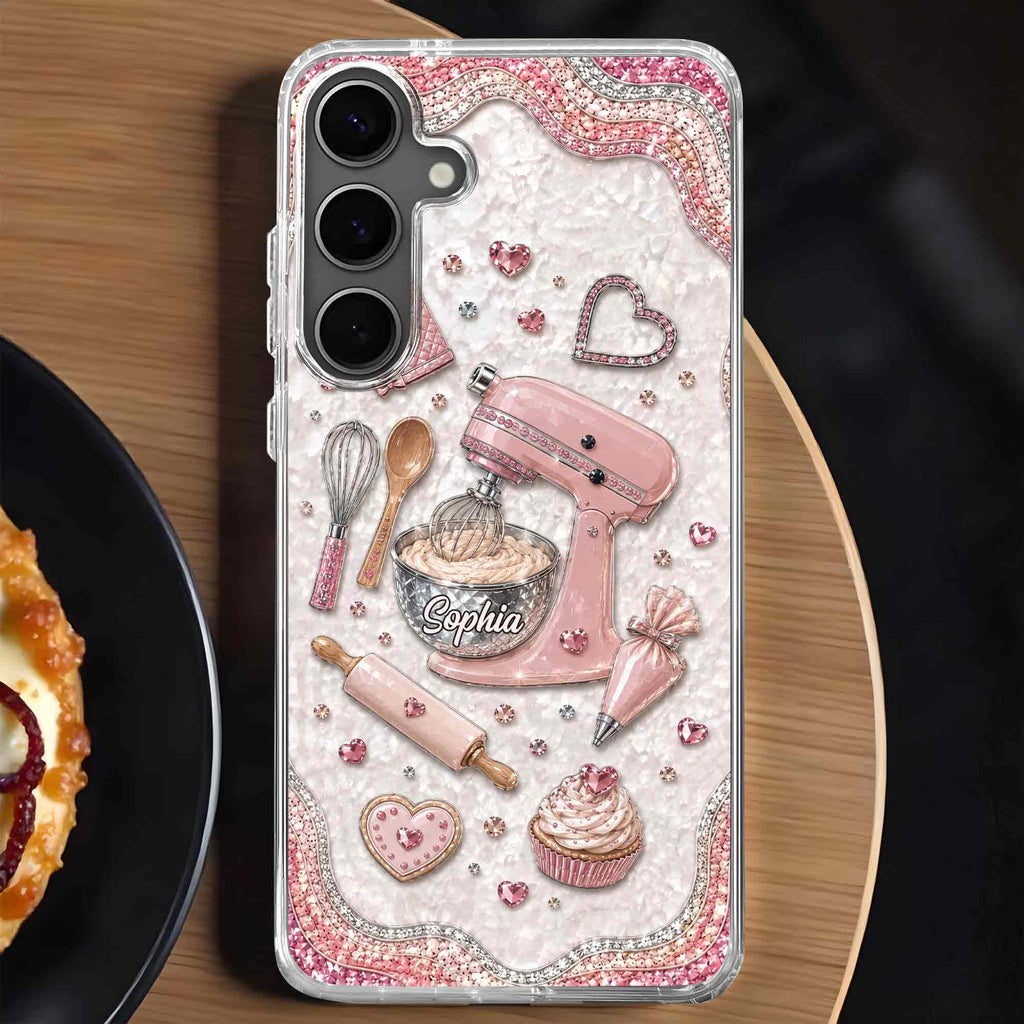 Personalized Clear Phone Case for Baking Lovers Custom Name Gift Clear Phone Case GradoCreations