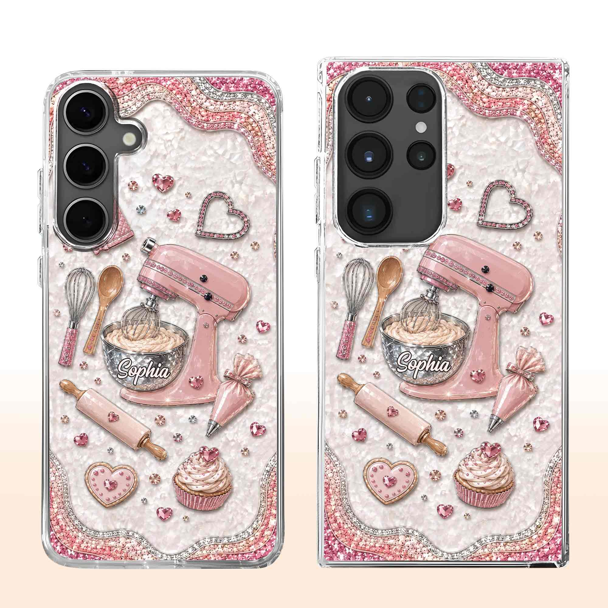 Personalized Clear Phone Case for Baking Lovers Custom Name Gift Clear Phone Case GradoCreations