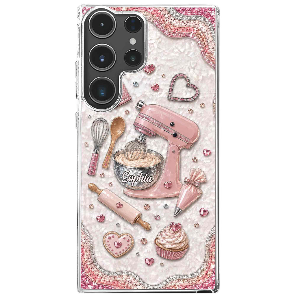 Personalized Clear Phone Case for Baking Lovers Custom Name Gift Clear Phone Case GradoCreations