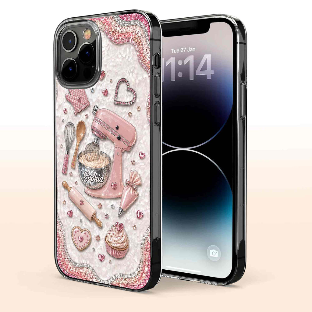 Personalized Clear Phone Case for Baking Lovers Custom Name Gift Clear Phone Case GradoCreations