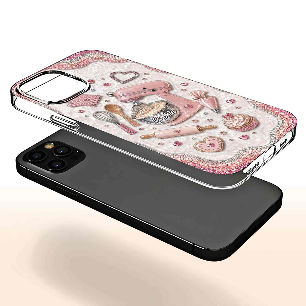 Personalized Clear Phone Case for Baking Lovers Custom Name Gift Clear Phone Case GradoCreations