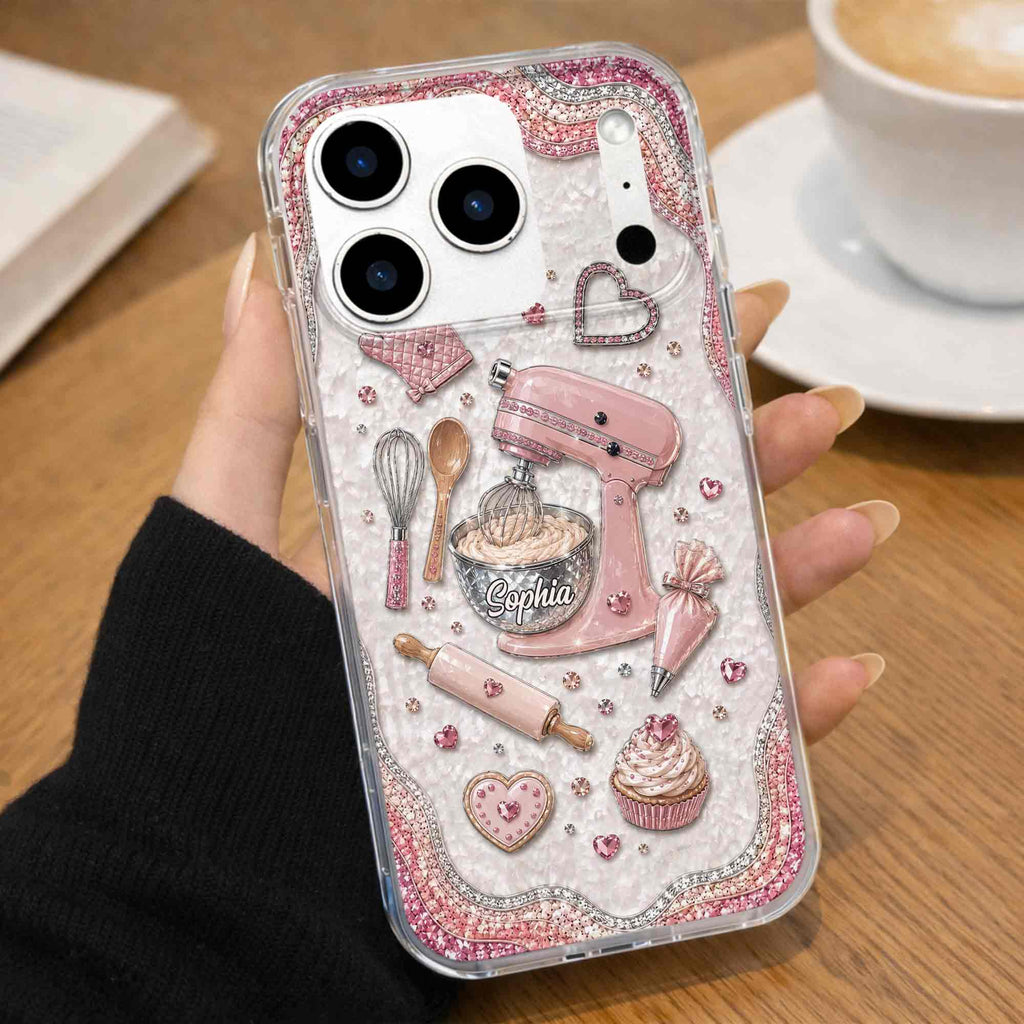 Personalized Clear Phone Case for Baking Lovers Custom Name Gift Clear Phone Case GradoCreations