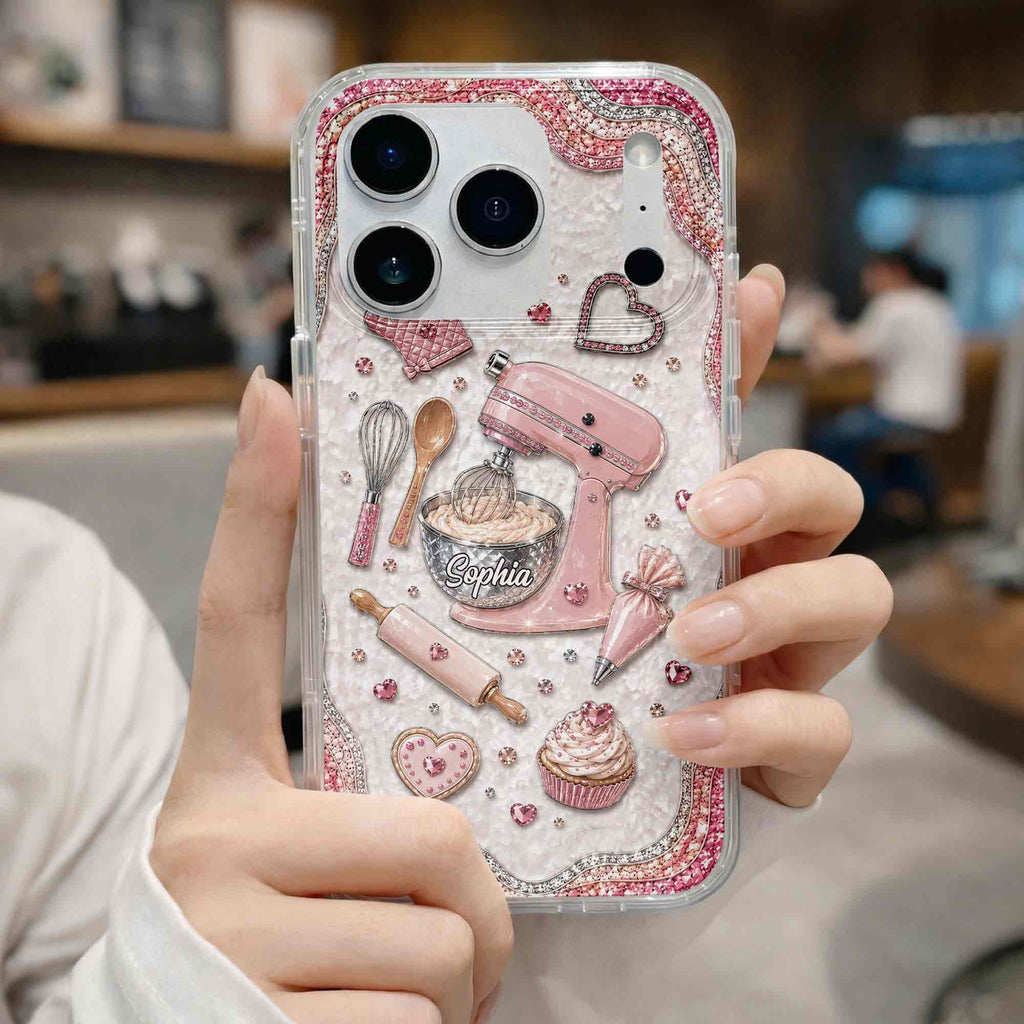 Personalized Clear Phone Case for Baking Lovers Custom Name Gift Clear Phone Case GradoCreations