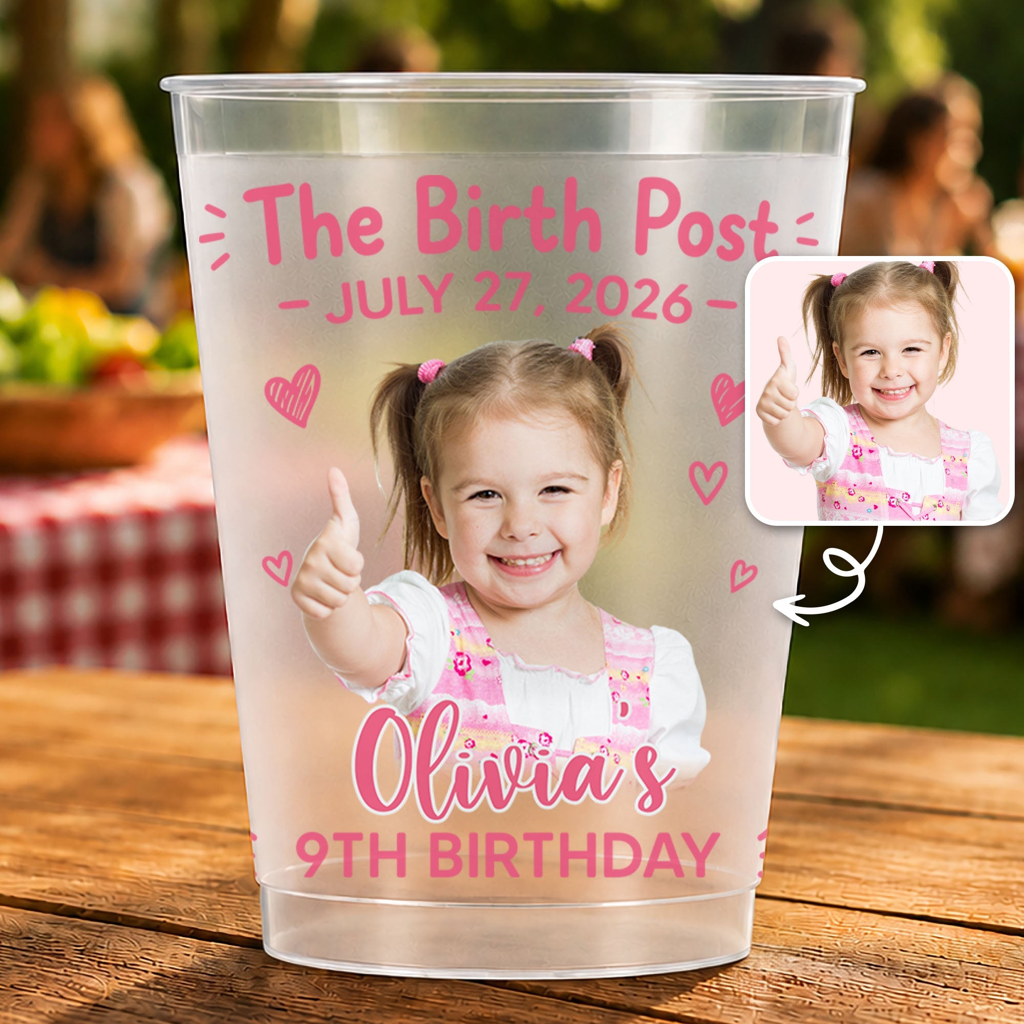 Personalized Frosted Cups Custom Photo Gift for Birthday