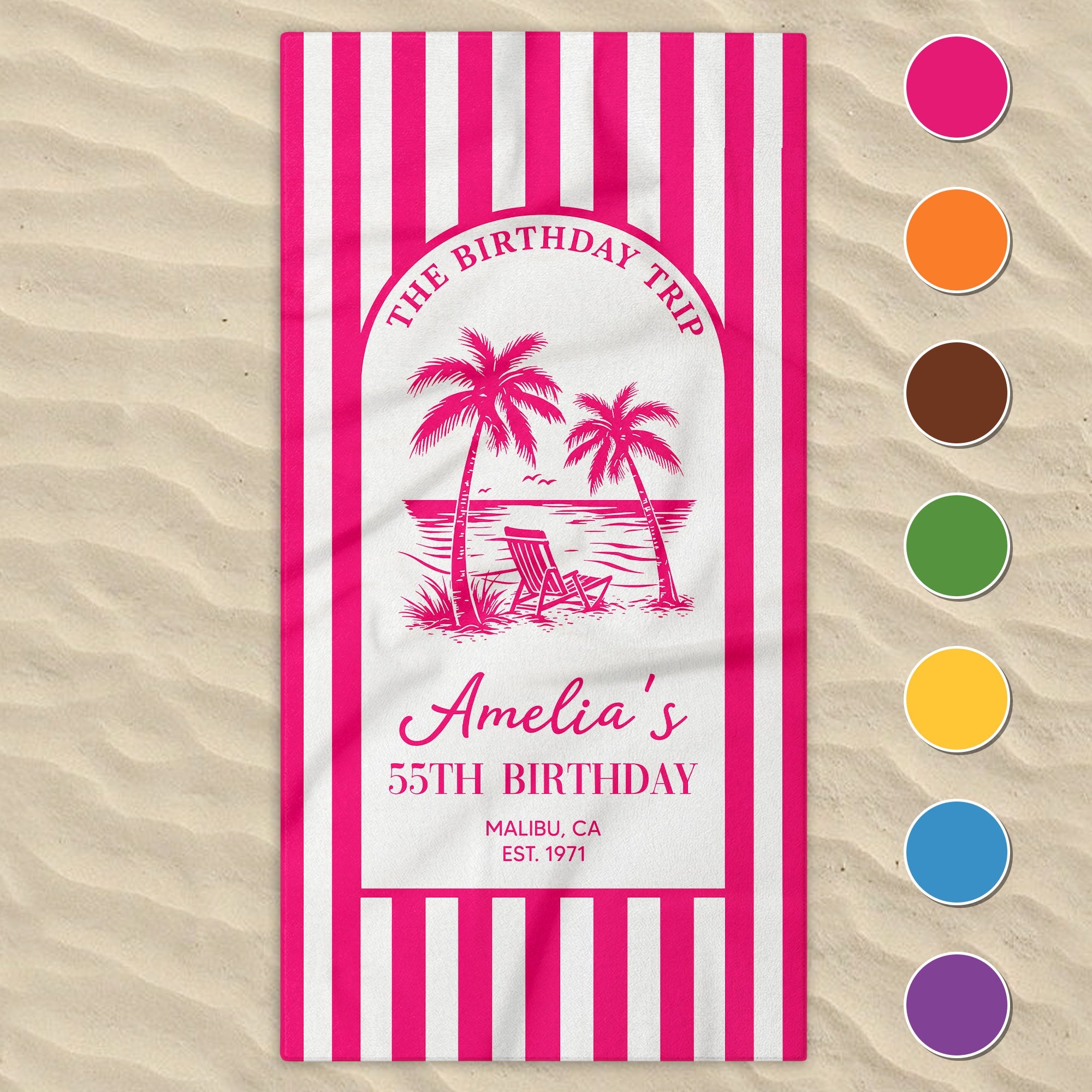 Personalized Beach Towel Custom Name Gift for Best Friends Beach Towels GradoCreations