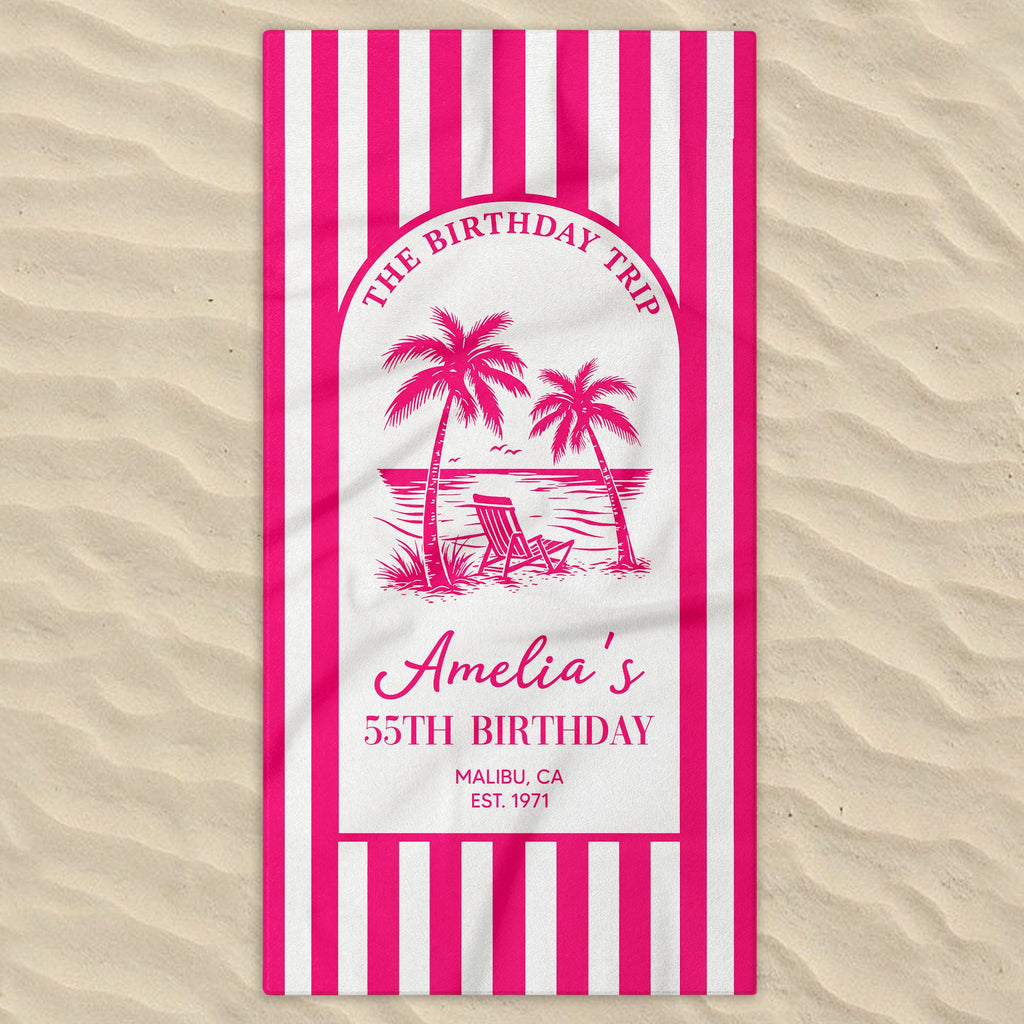 Personalized Beach Towel Custom Name Gift for Best Friends Beach Towels GradoCreations