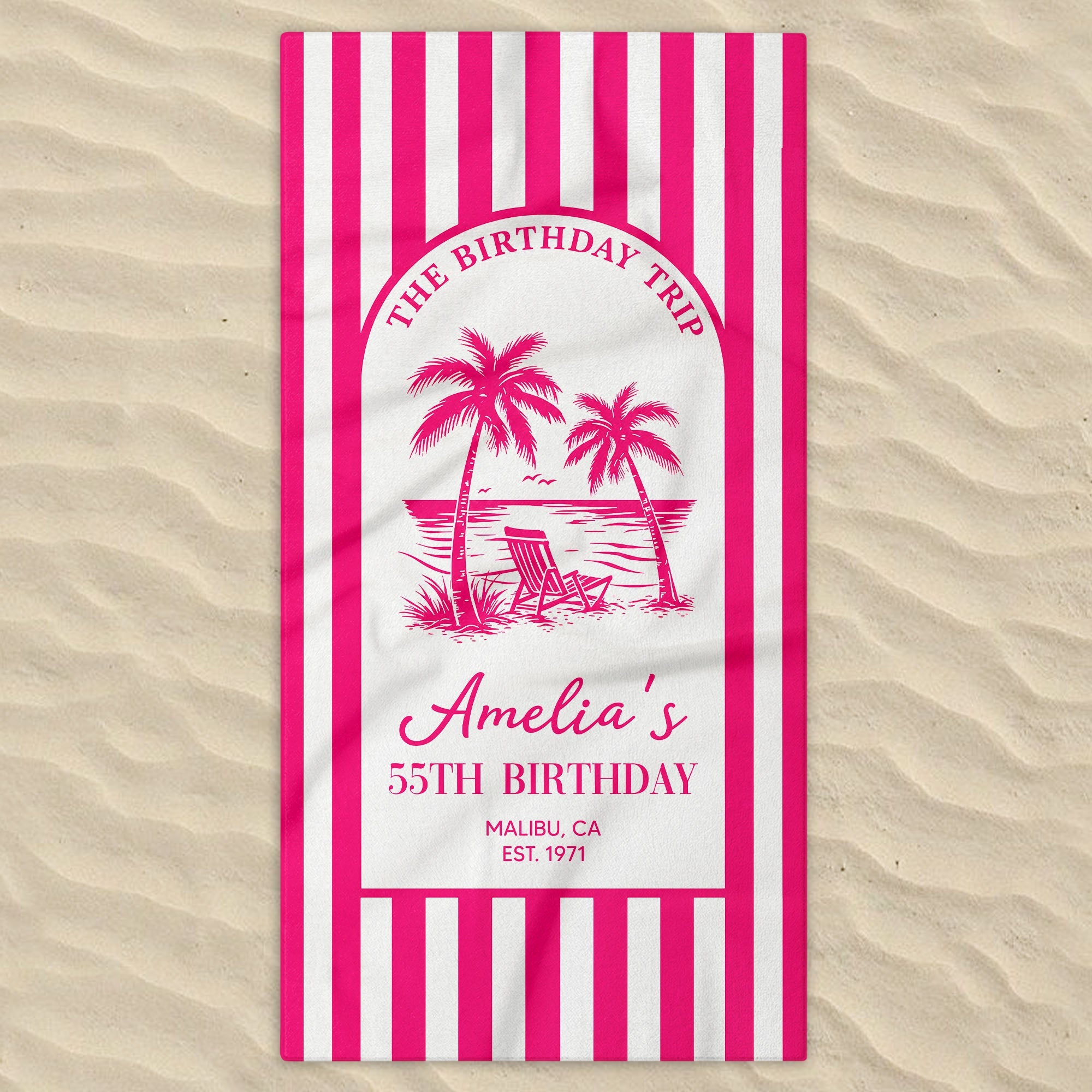 Personalized Beach Towel Custom Name Gift for Best Friends Beach Towels GradoCreations
