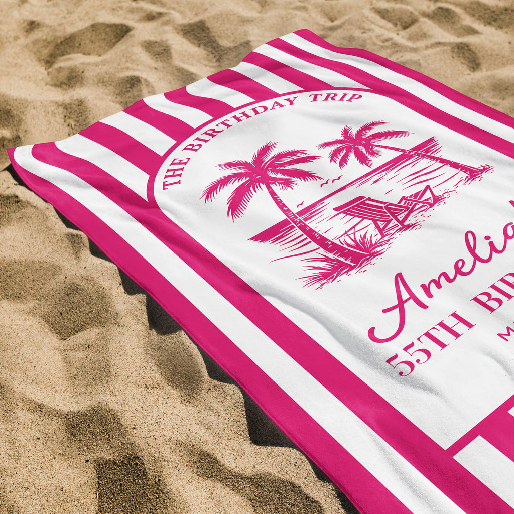 Personalized Beach Towel Custom Name Gift for Best Friends Beach Towels GradoCreations