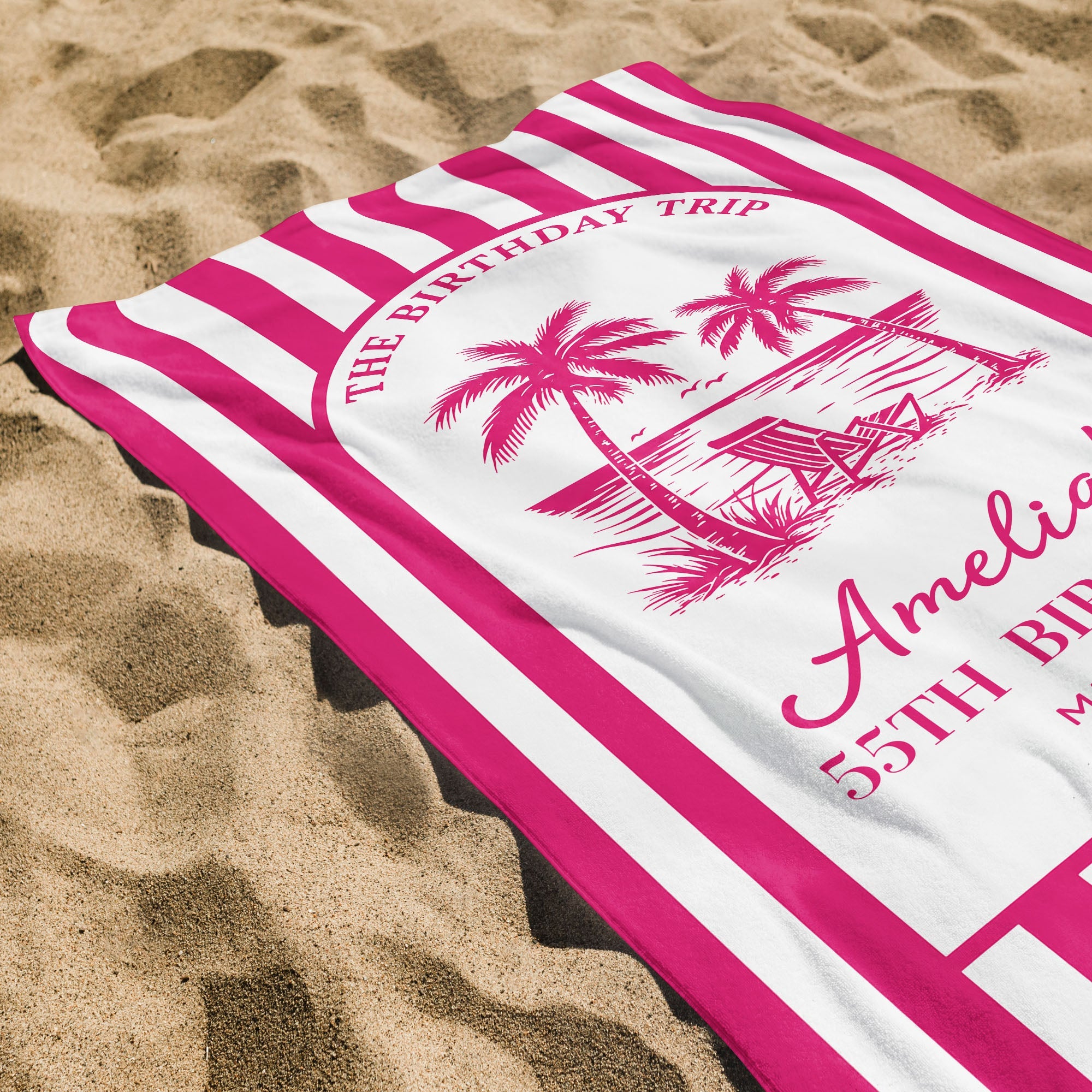 Personalized Beach Towel Custom Name Gift for Best Friends Beach Towels GradoCreations