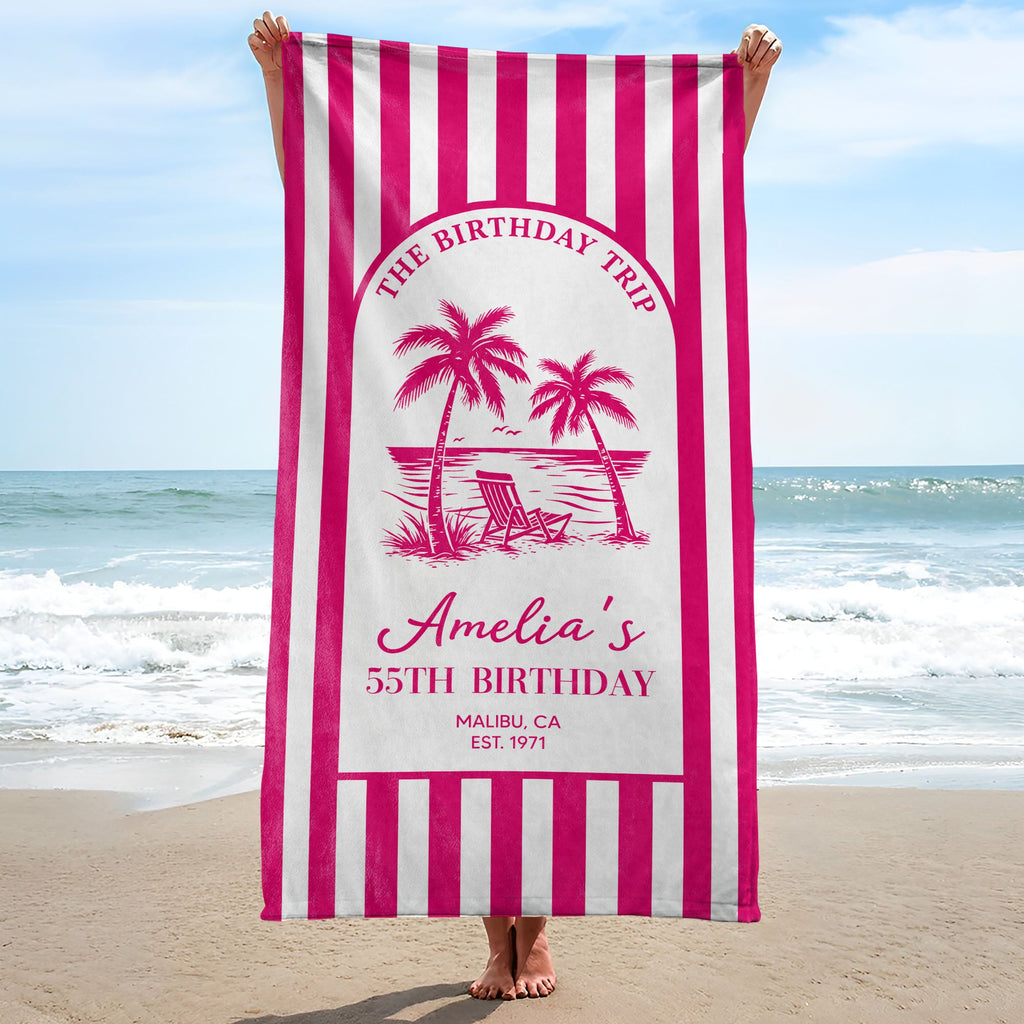 Personalized Beach Towel Custom Name Gift for Best Friends Beach Towels GradoCreations