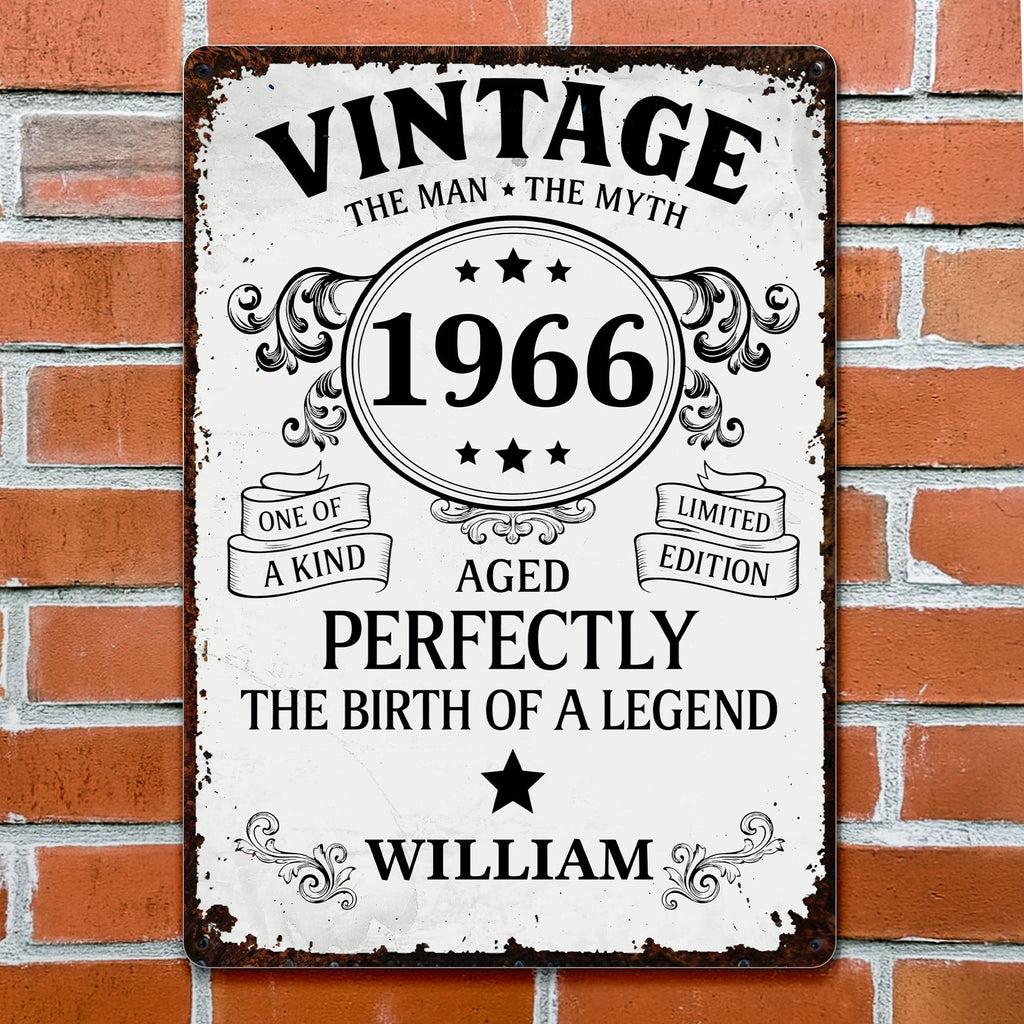 Personalized Vintage Metal Sign Custom Name Gift for Dad